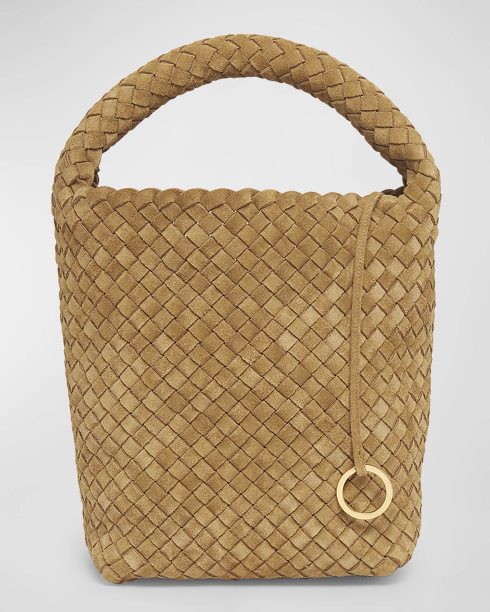 Bottega Veneta Cabat Suede Cashmere Bucket Bag | Neiman Marcus