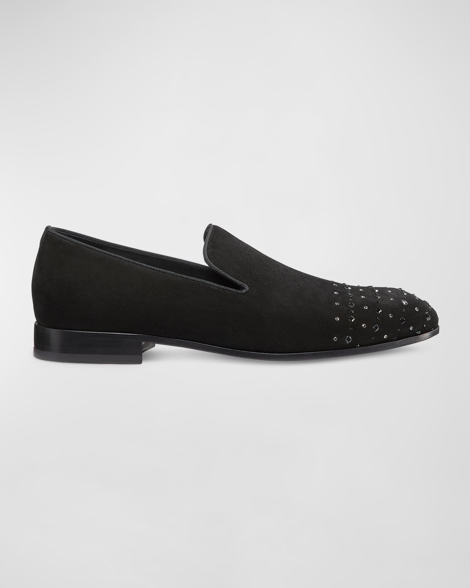 Stuart Weitzman Men's Premiere Party Strass Suede Loafers