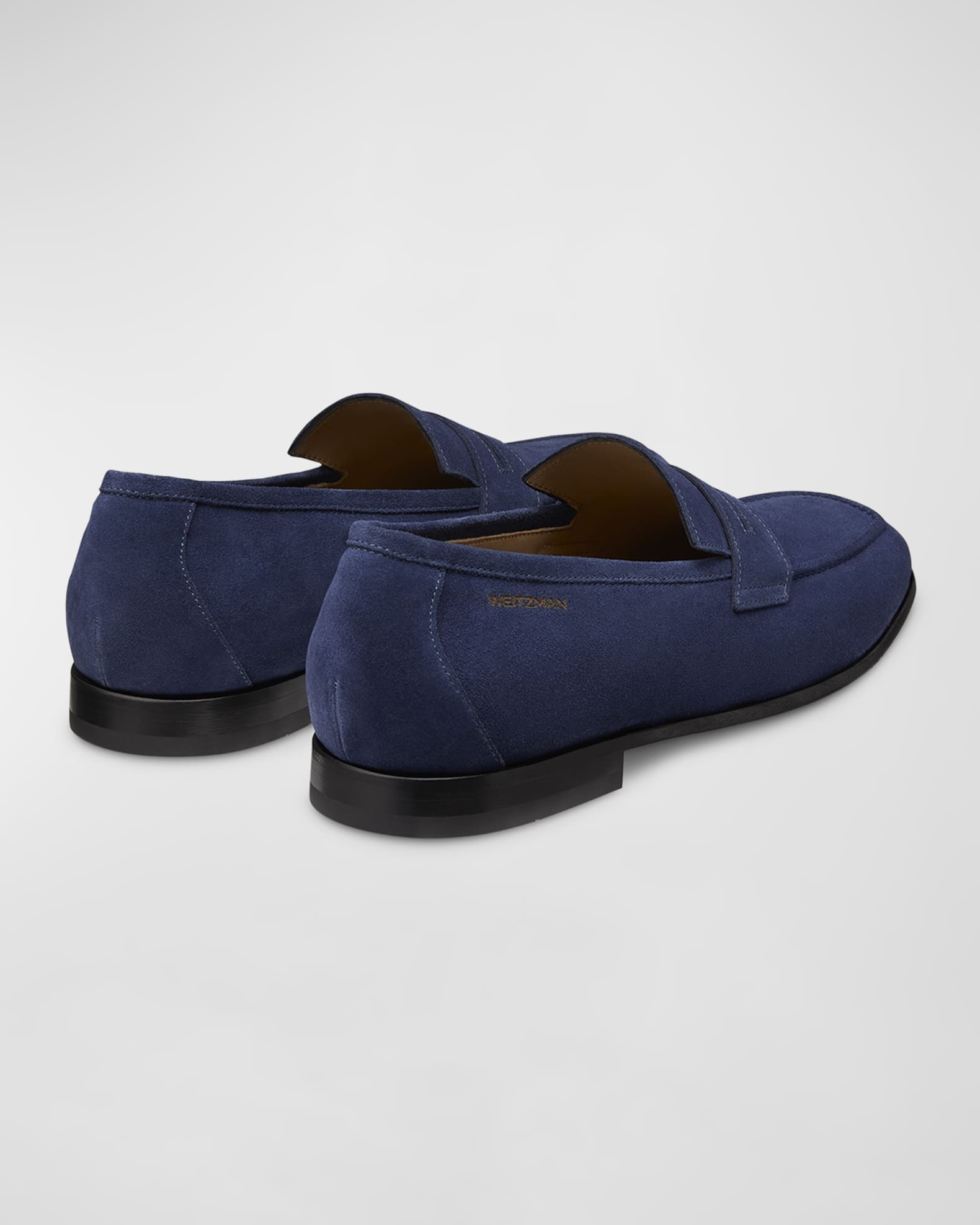 Stuart Weitzman Men's Club Suede Penny Loafers | Neiman Marcus