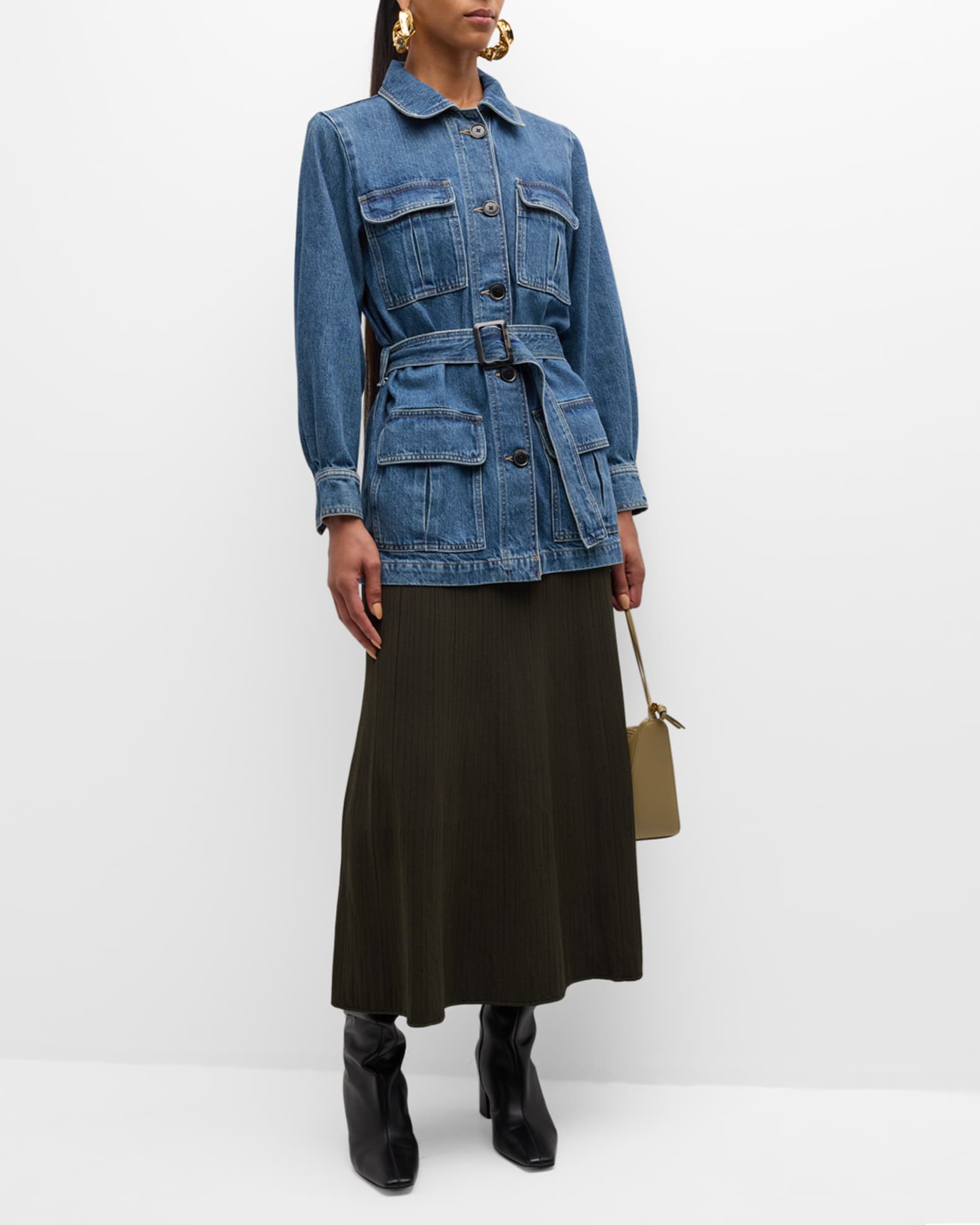 Lightweight Overdyed Denim Safari Shirt main image 1