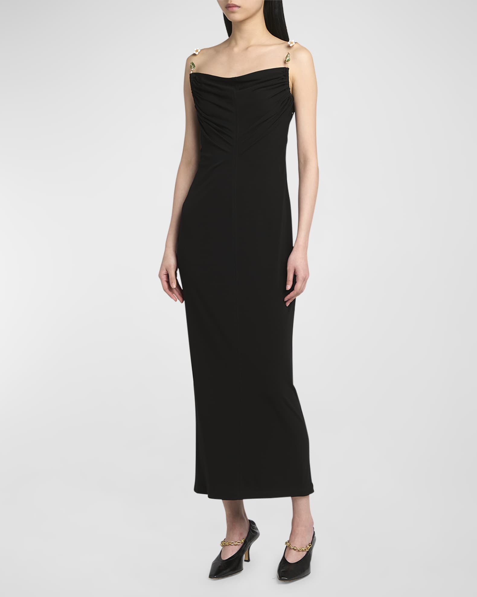 Bottega Veneta Matte Crepe Jersey Midi Dress with Bottega Veneta Matte Crepe Jersey Midi Dress with