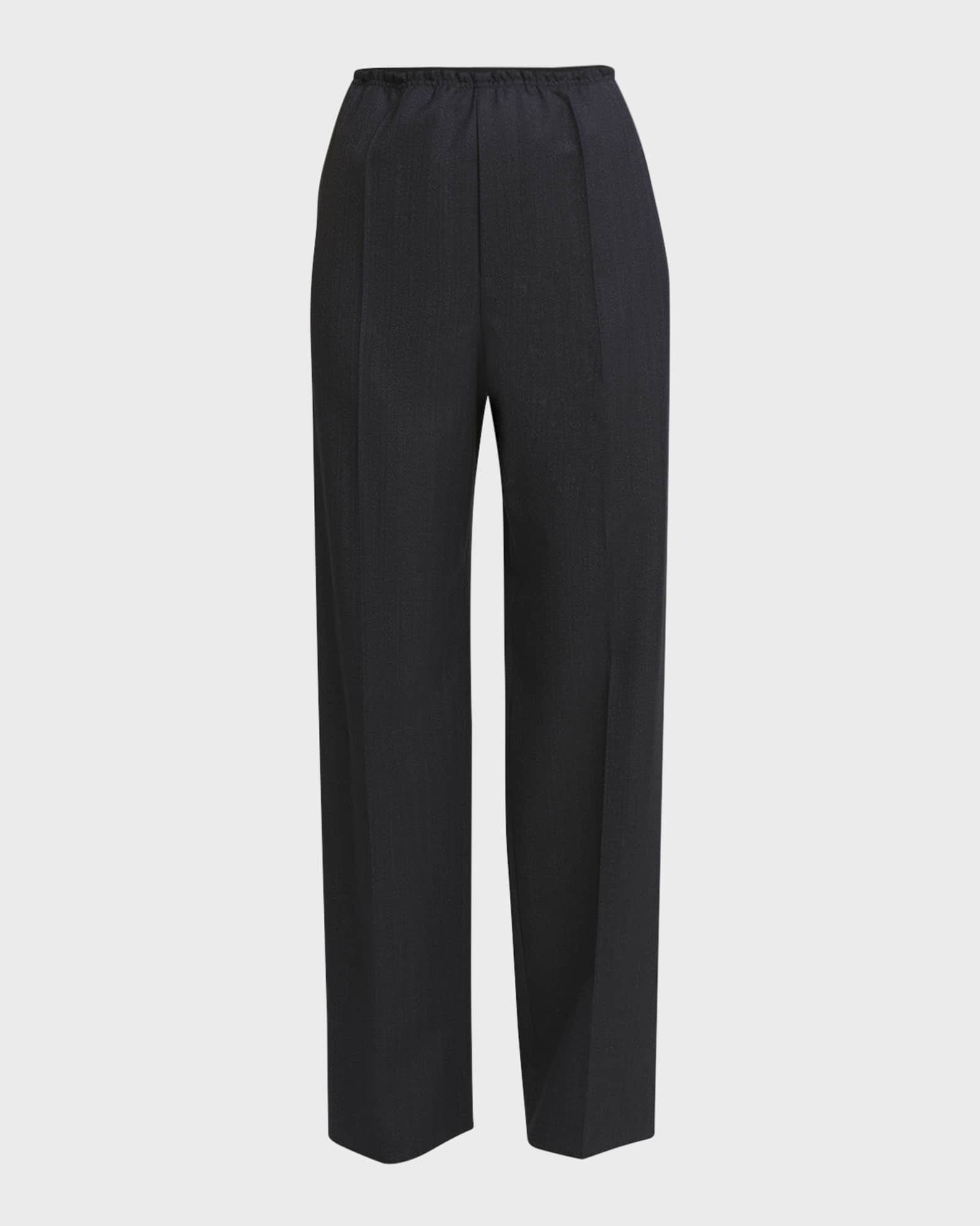 Bottega Veneta Subtle Striped Straight-Leg Wool Trousers | Neiman 