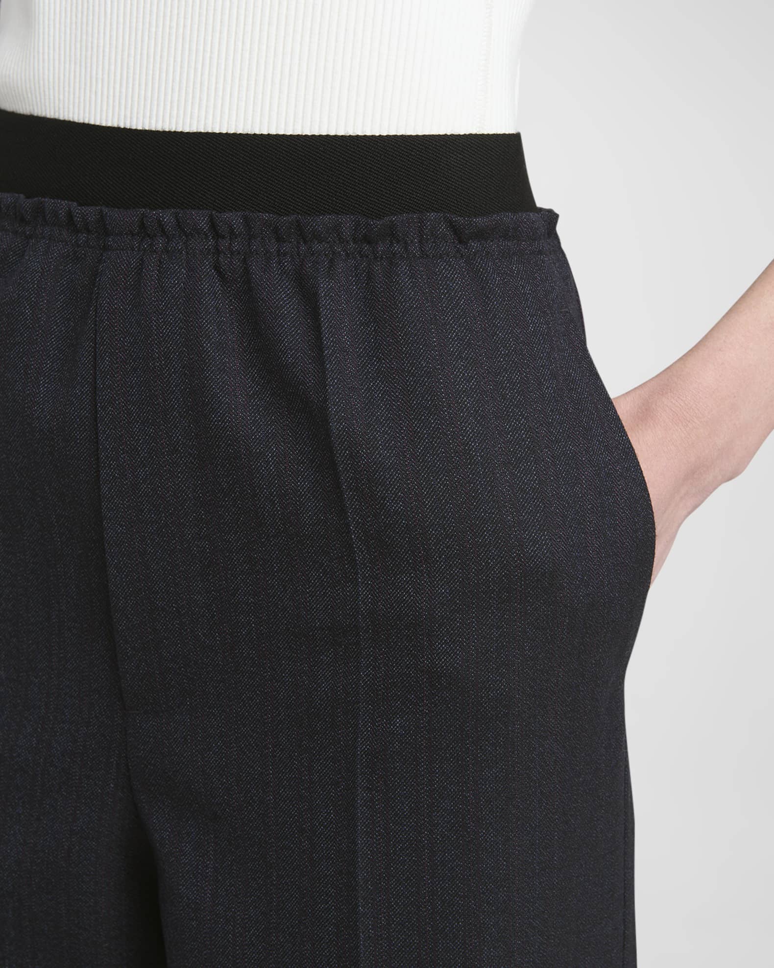 【関税＆送料込み】Bottega Veneta Striped Wool Trousers Bottega Veneta® Men's Striped Wool Trousers in Black/dark