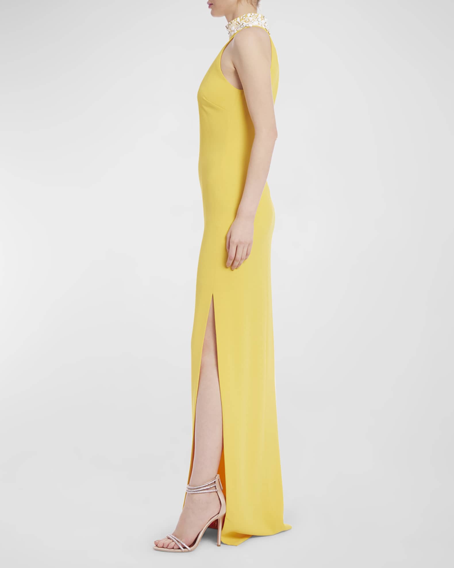 Badgley mischka yellow dress online