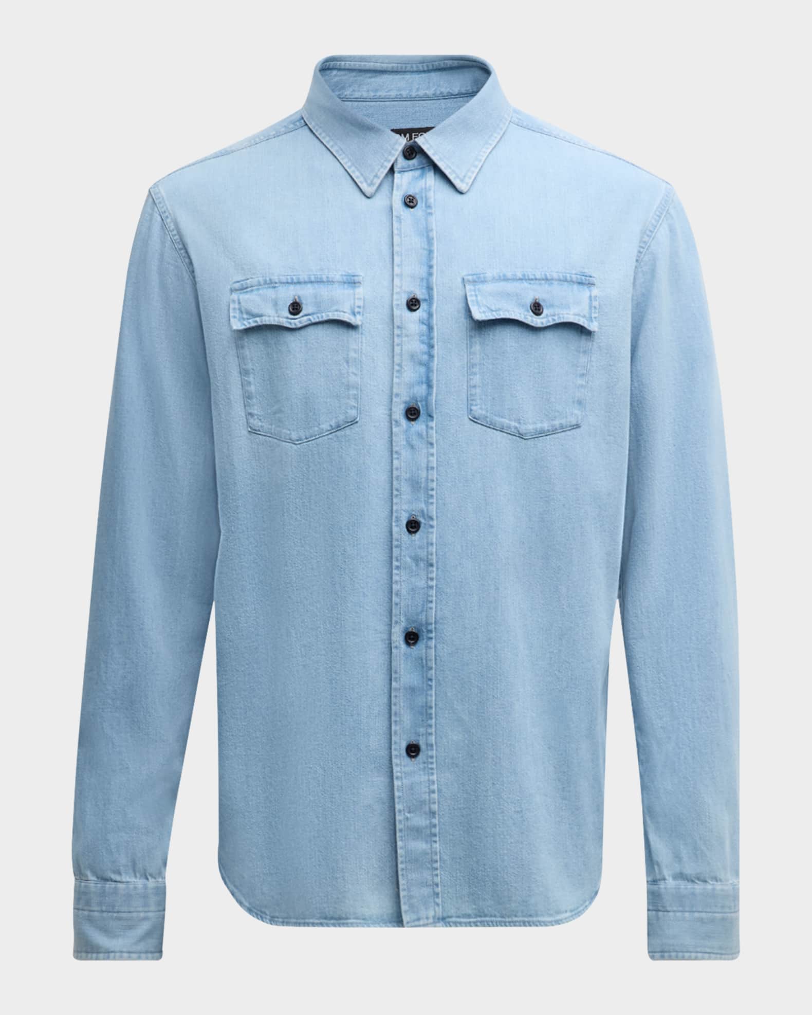 TOM FORD Men's Denim Western Shirt | Neiman Marcus