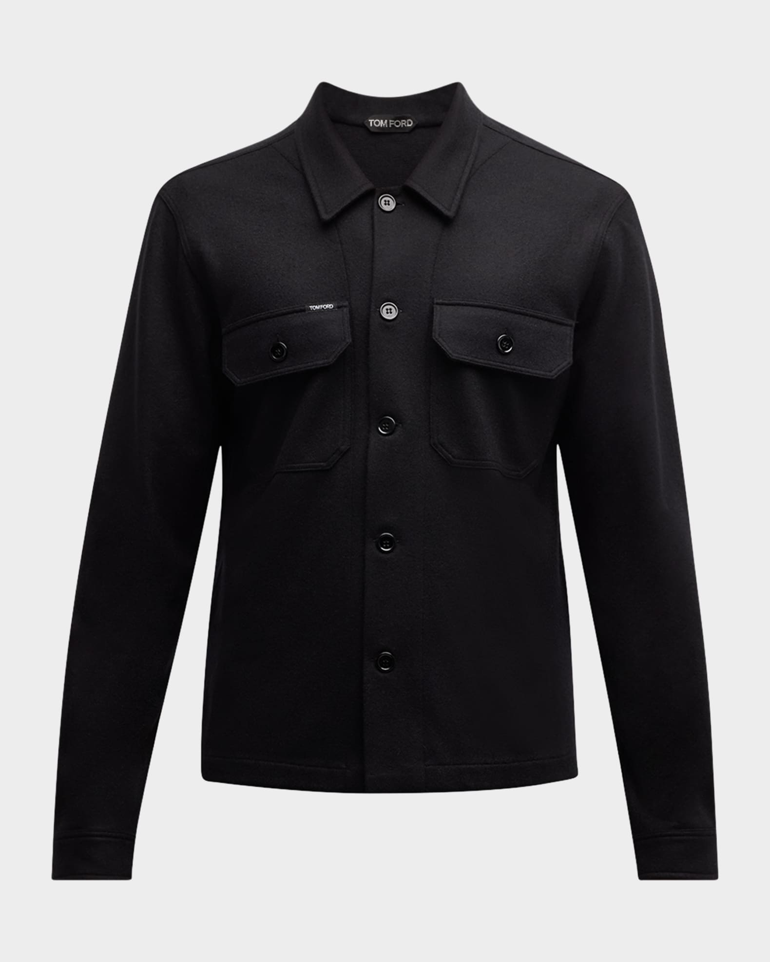 Men's Cashmere Button-Front Overshirt 0