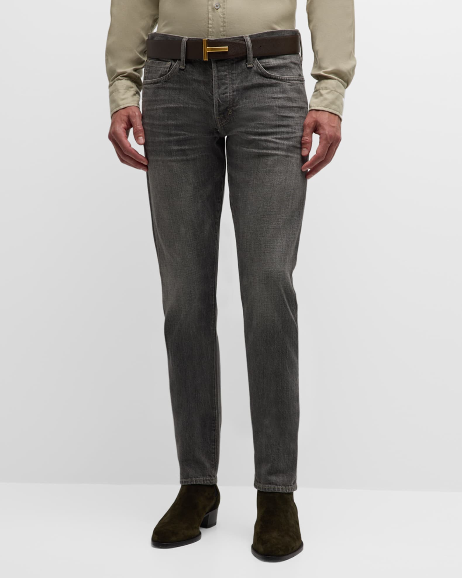 TOM FORD Men's Selvedge Slim-Fit Jeans | Neiman Marcus