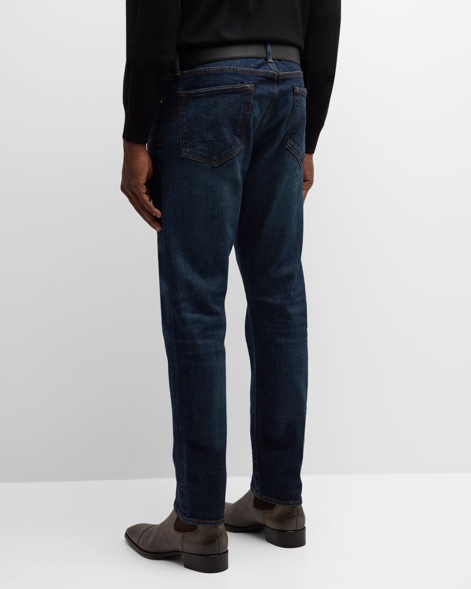 【関税＆送料込み】Tom Ford Denim Jeans Tom Ford Men's Straight Japanese Selvedge Denim Charcoal