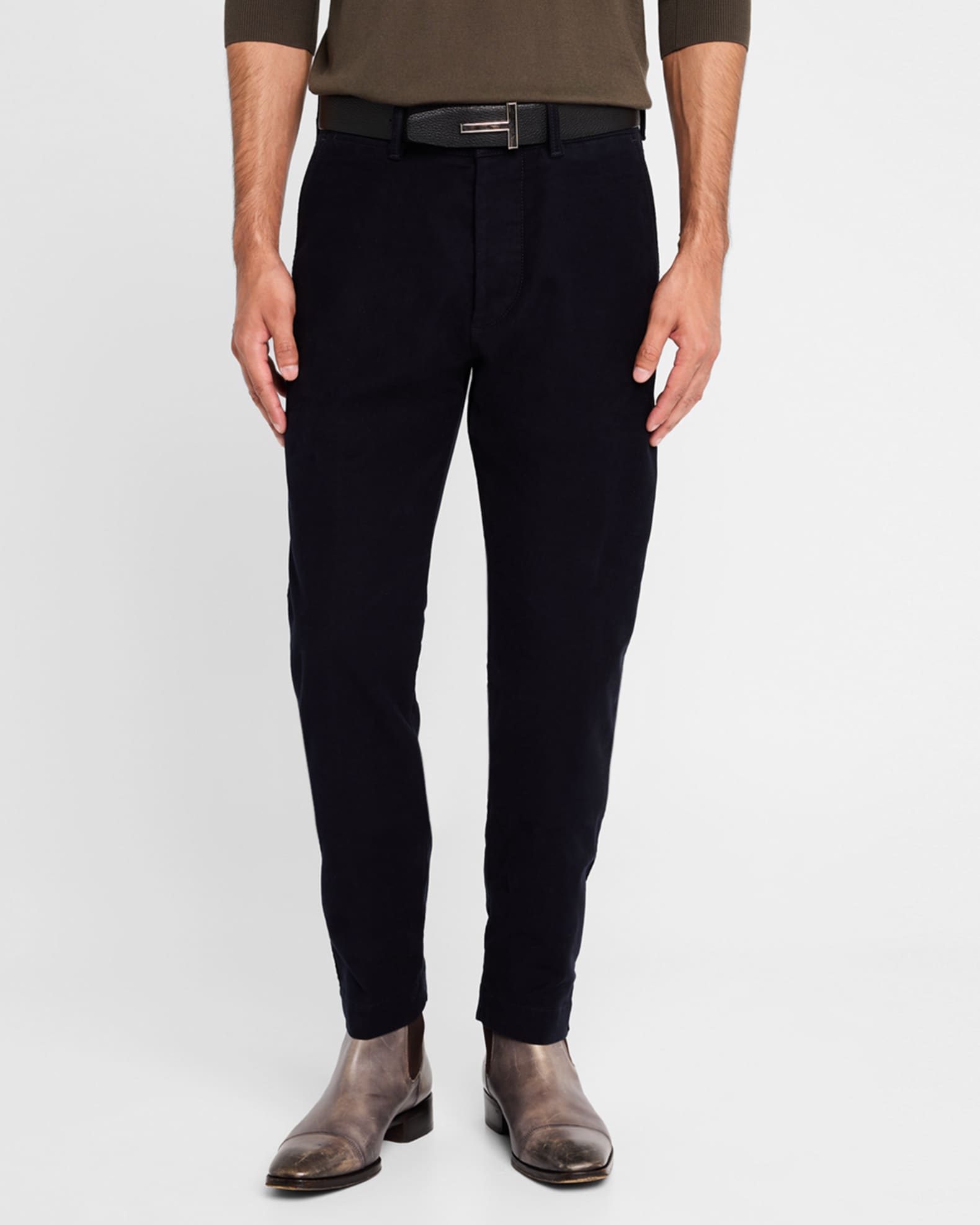 【関税＆送料込み】Tom Ford 'Moleskin' Pants TOM FORD Straight-Leg Cotton-Blend Moleskin Trousers for Men
