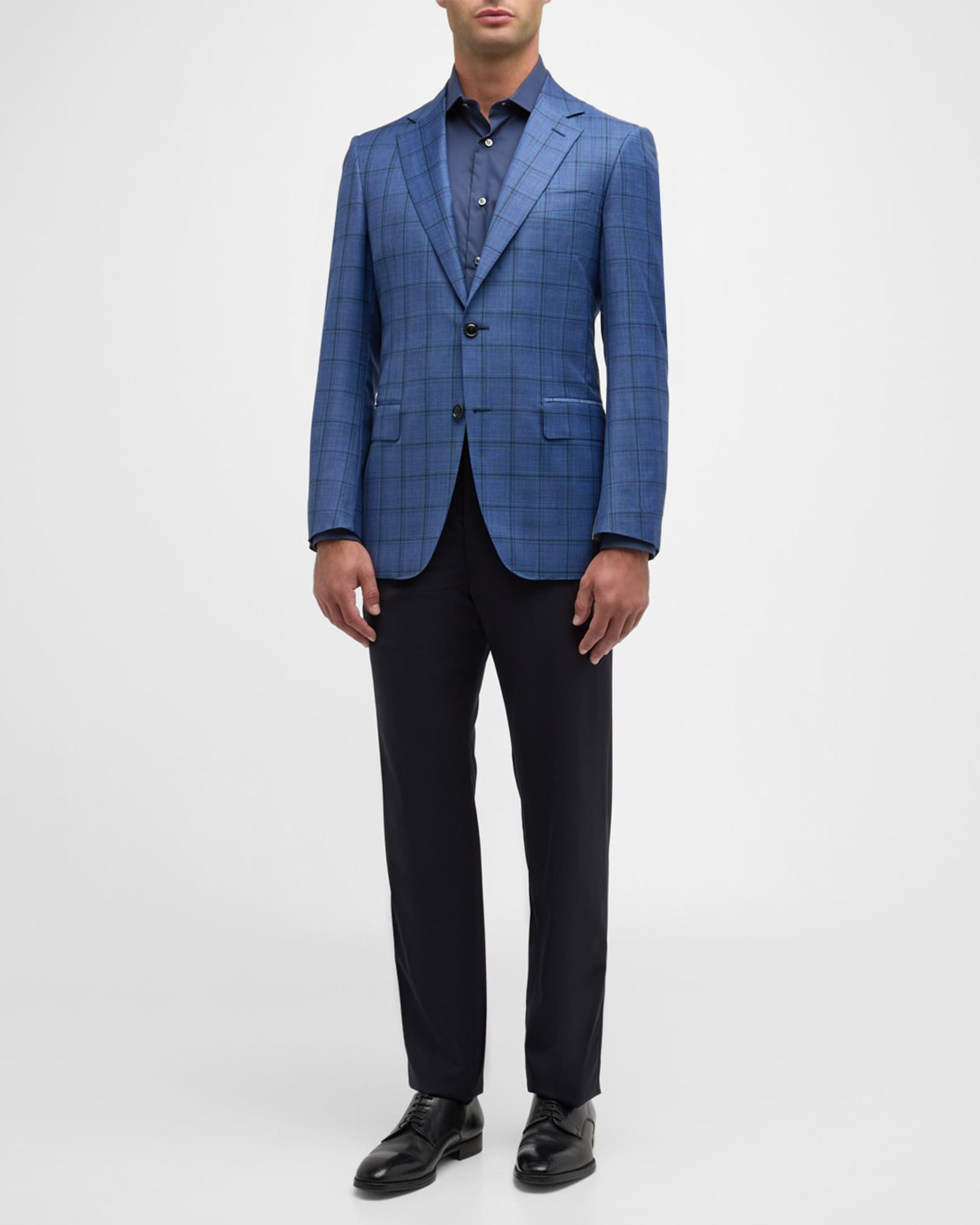 Men's 130s Luxury Wool Windowpane Sport Coat 1