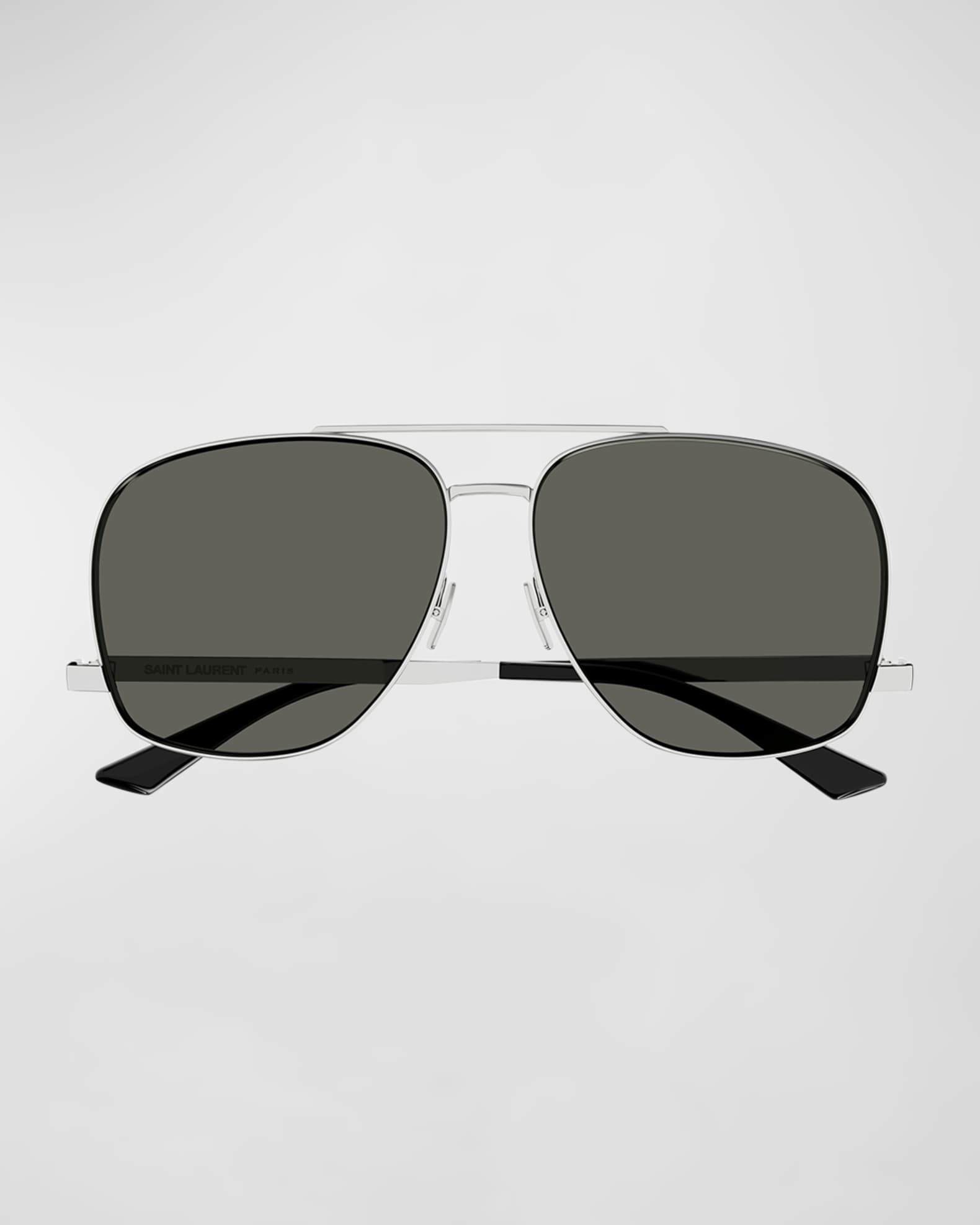 ハンサム♪◇Aviator Flame サングラス◇Saint Laurent Saint Laurent Men's Metal Aviator Sunglasses with Logo