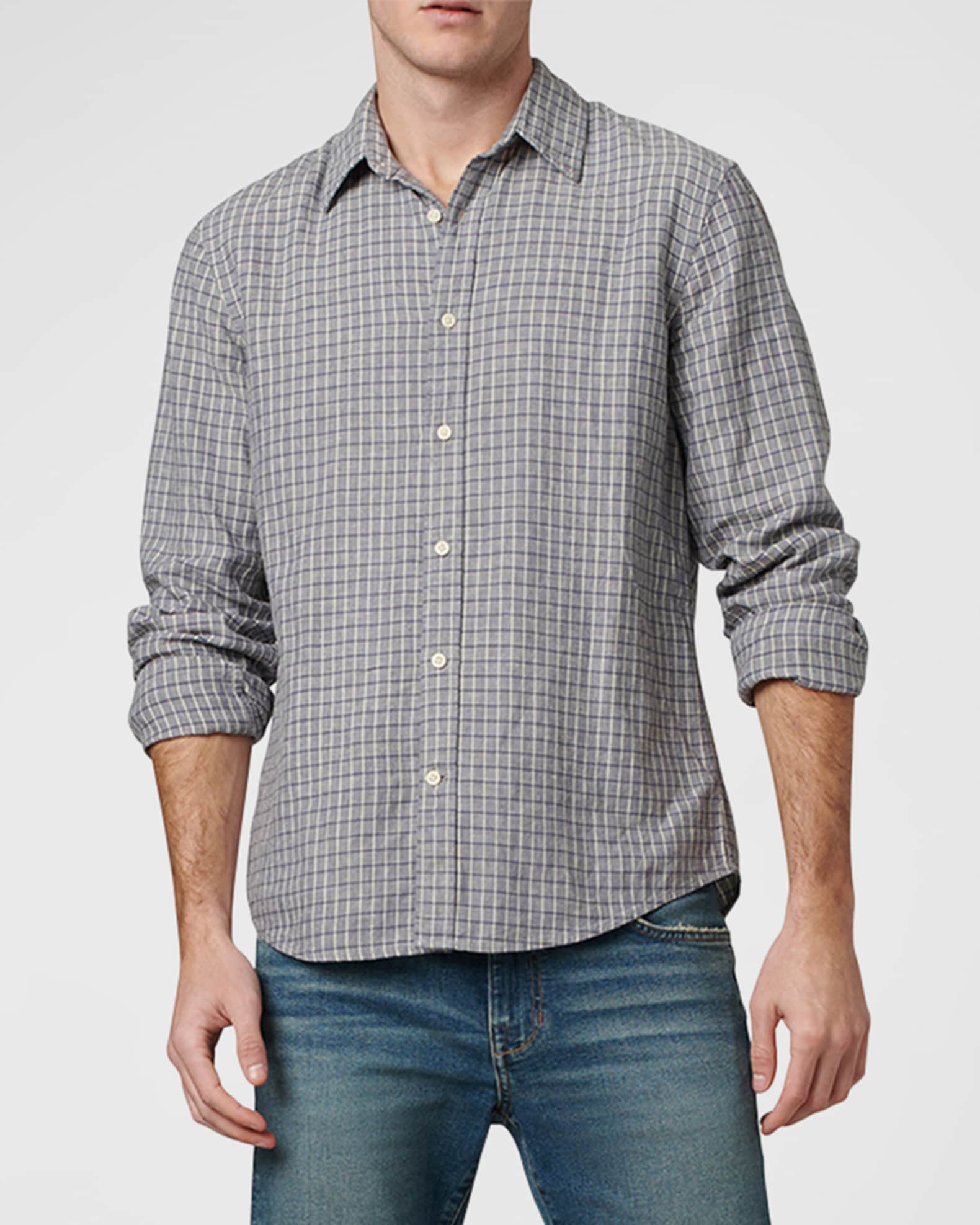 Oliver Casual Denim Button Down Shirt For Men Breathable Cotton Blend Comfort Light Blue main image 0