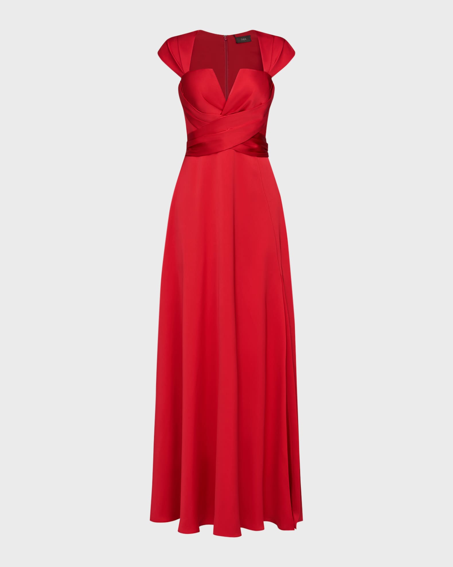 Calista Pleated Cap Sleeve Gown