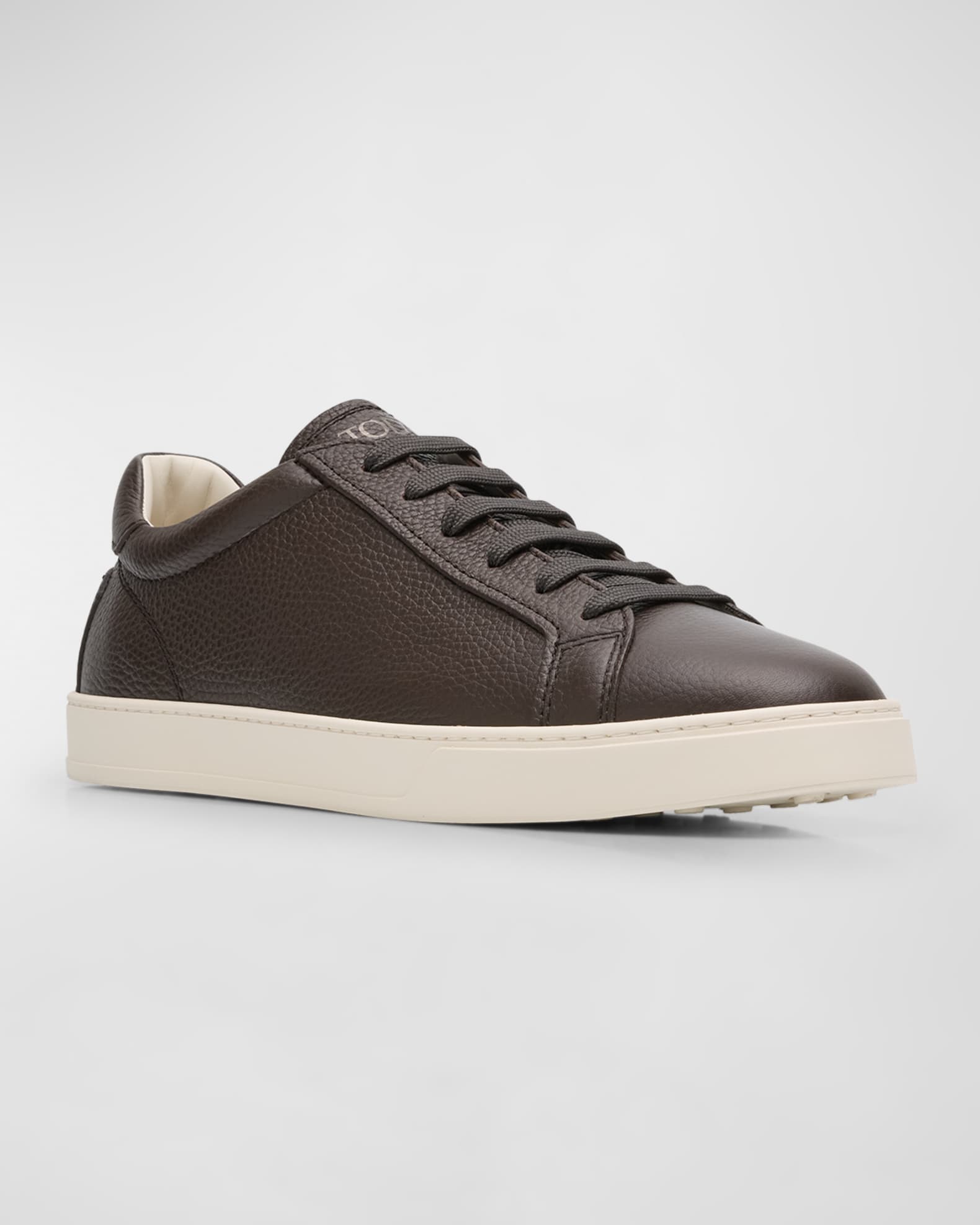 Men's Grained Leather Low-Top Sneakers 1