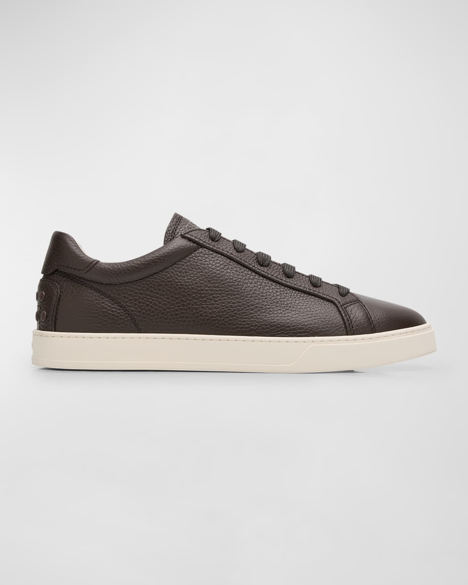 Men's Grained Leather Low-Top Sneakers 0