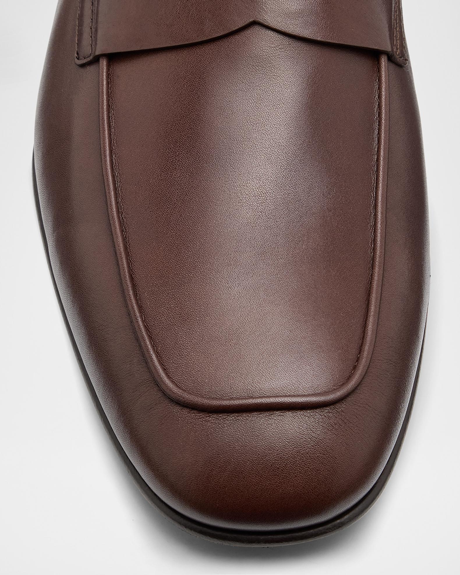 Tod\'s Dark Brown Pebbled Leather Penny Loafers Tod main image 3