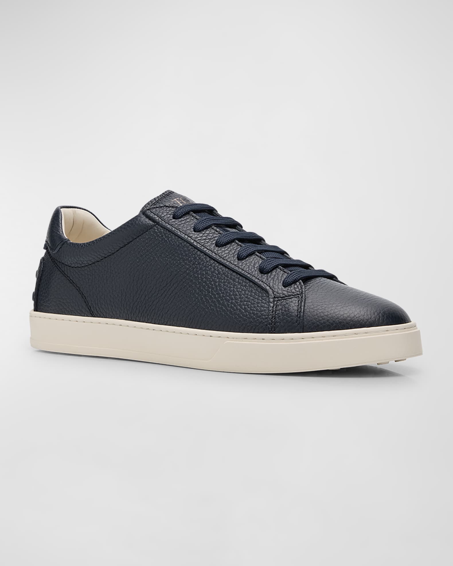Men's Grained Leather Low-Top Sneakers 1