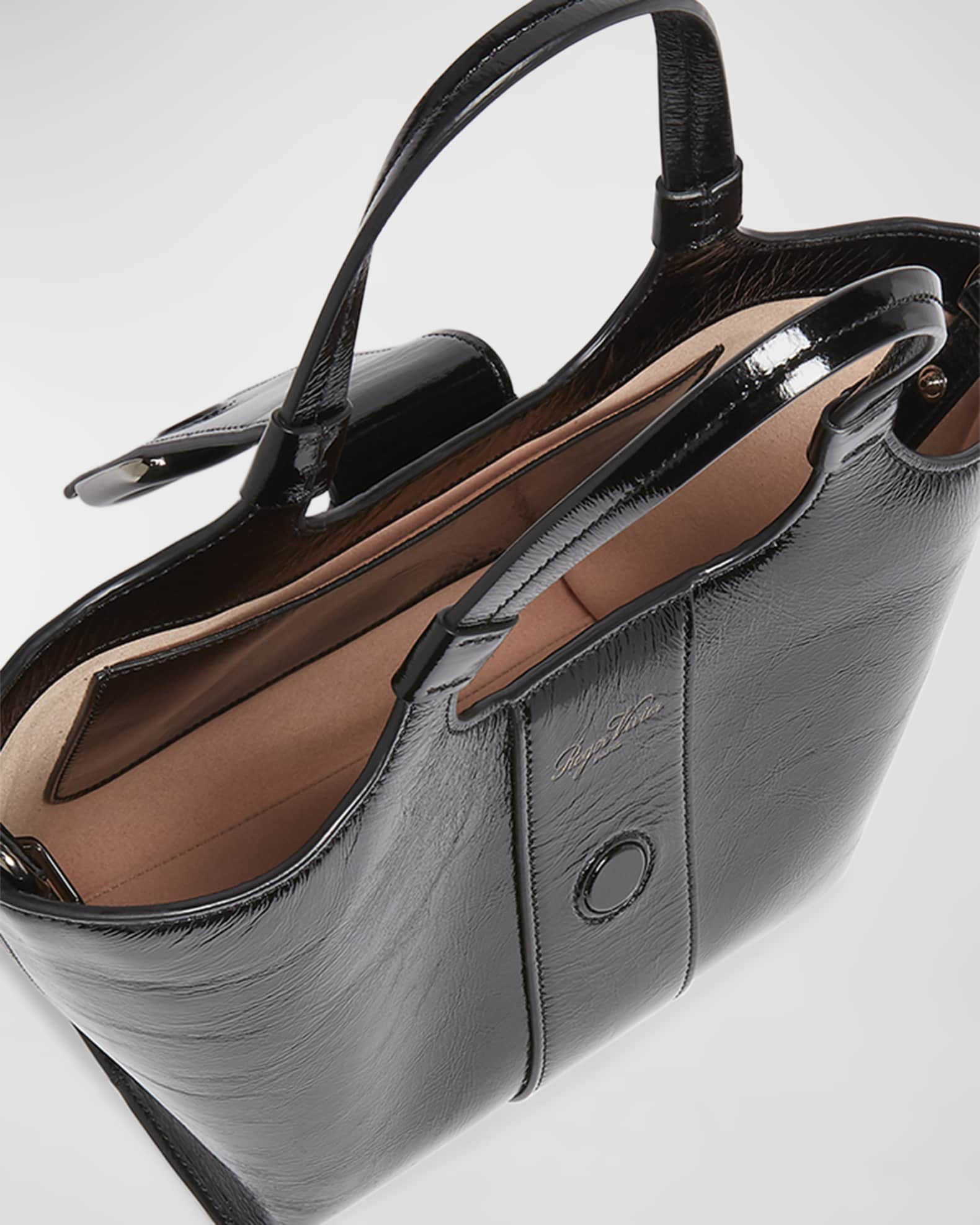 Roger Vivier Grand Choc Mini Crinkled Leather Top-Handle Bag Roger Vivier Grand Choc Mini Crinkled Leather Top-Handle Bag