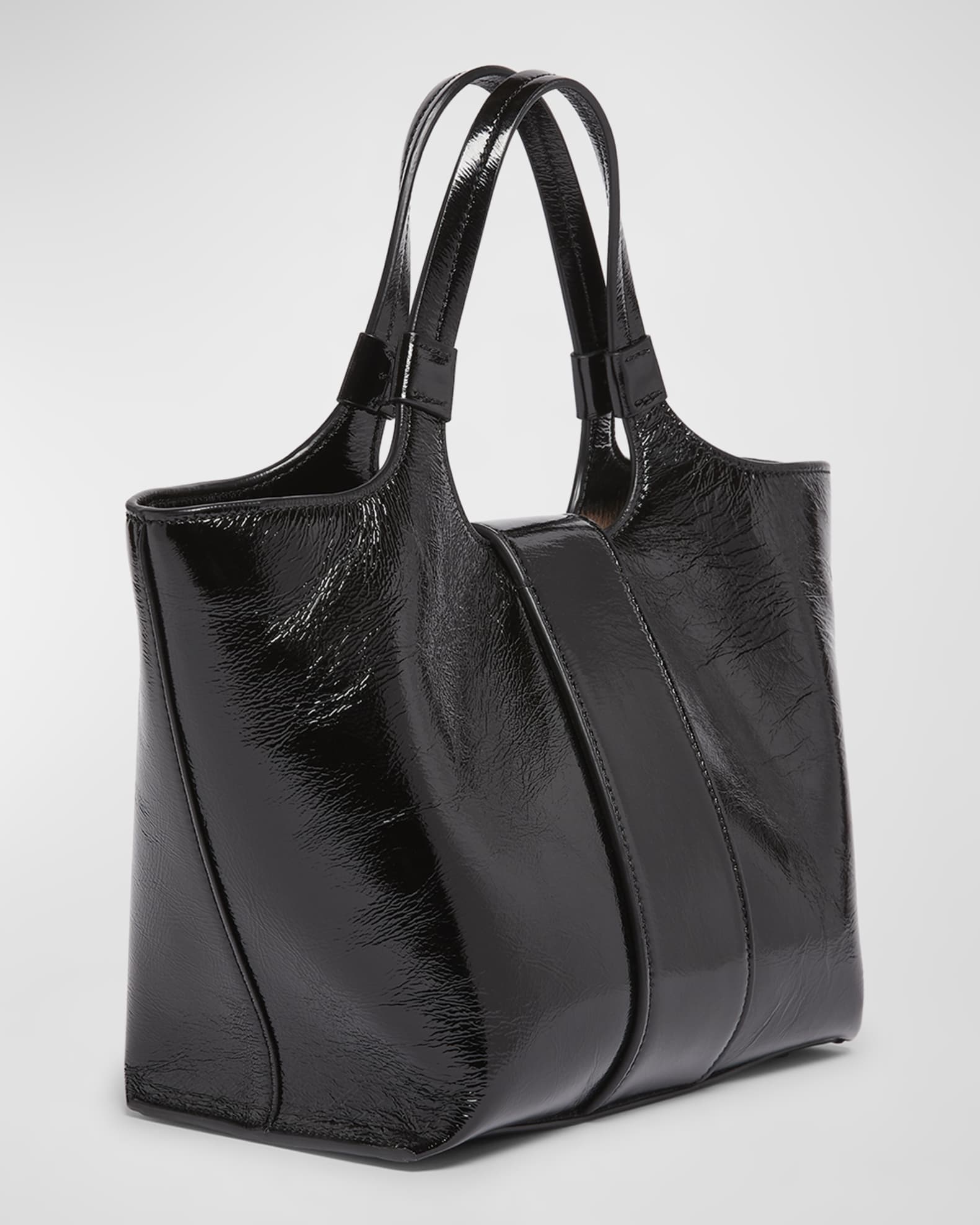 Roger Vivier Grand Choc Mini Crinkled Leather Top-Handle Bag Roger Vivier Grand Choc Mini Crinkled Leather Top-Handle Bag