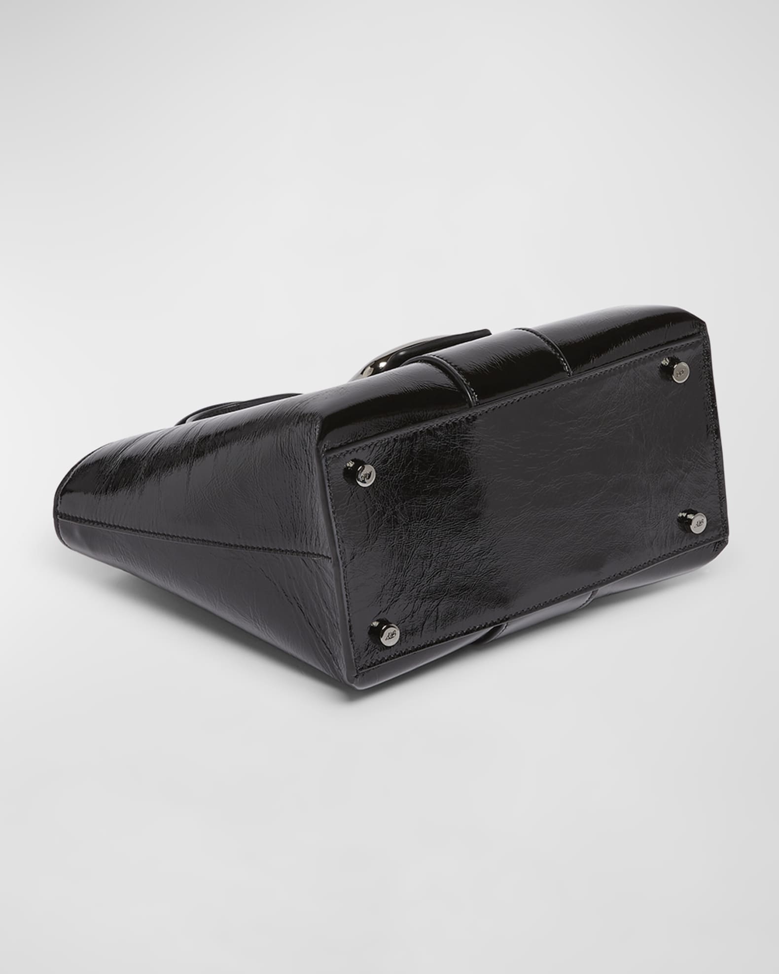Roger Vivier Grand Choc Mini Crinkled Leather Top-Handle Bag