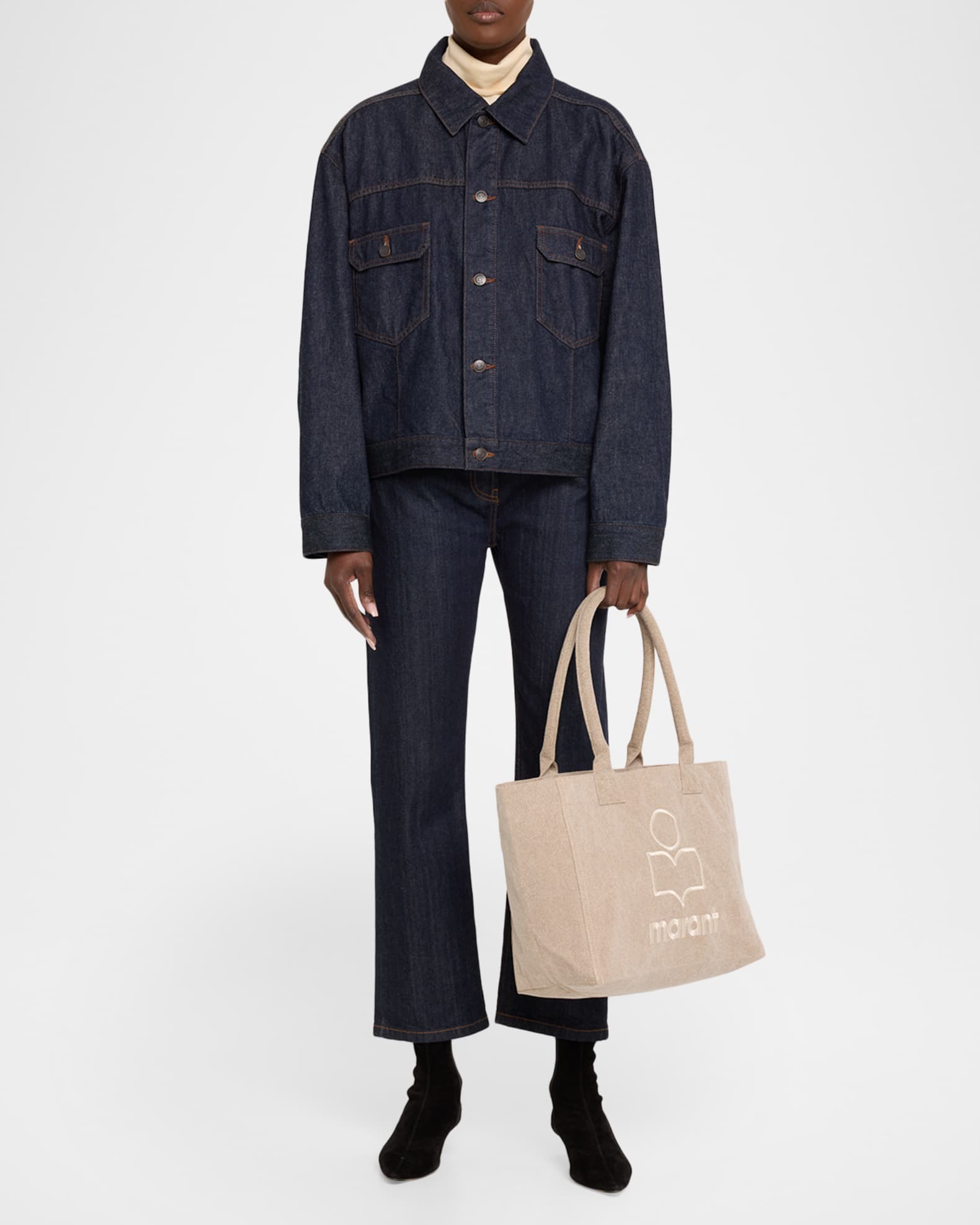 Isabel Marant Yenky Zip Canvas Cotton Tote Bag | Neiman Marcus