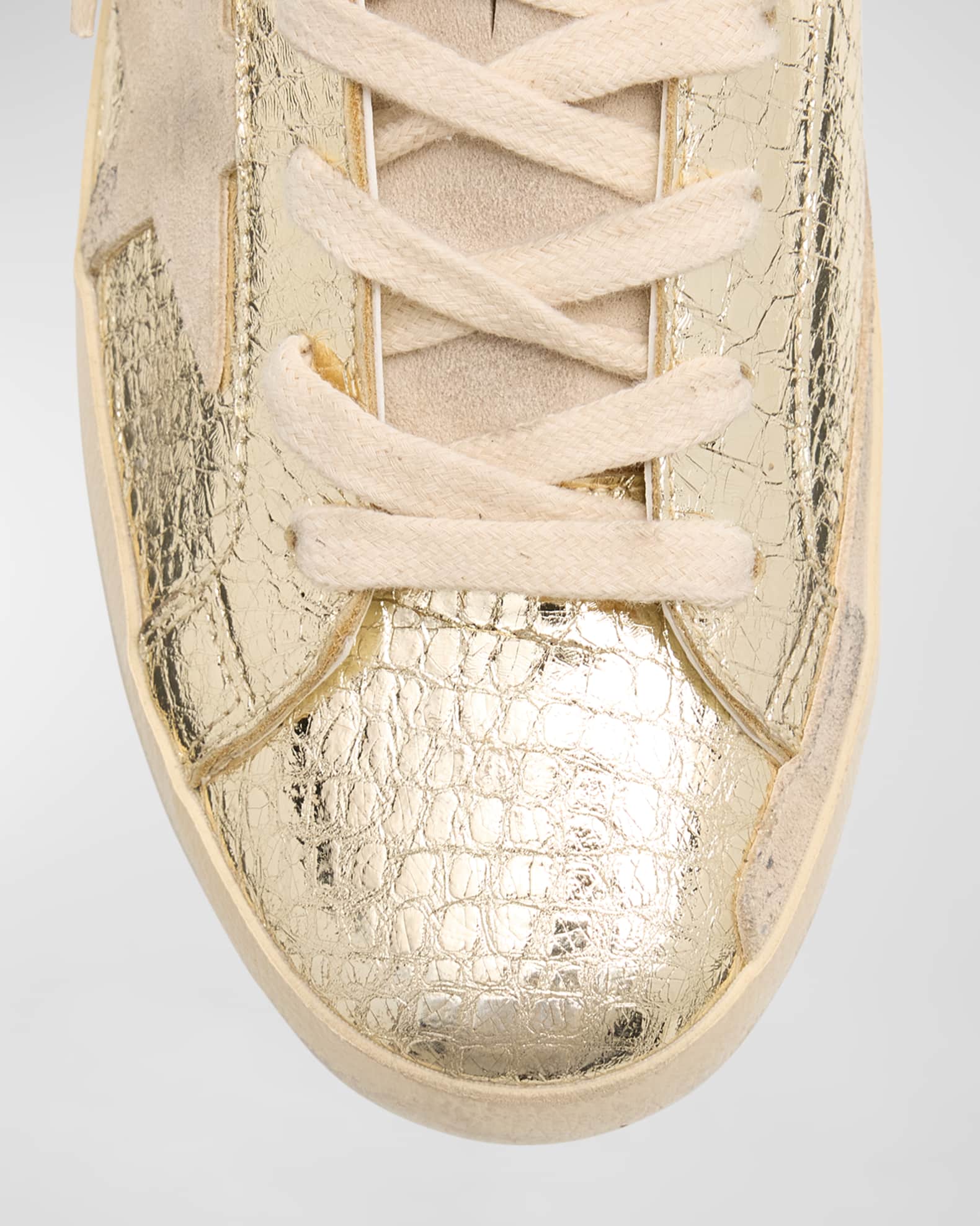 Golden Goose Super Star Croc-Printed Metallic Leather Golden Goose Super Star Croc-Printed Metallic Leather