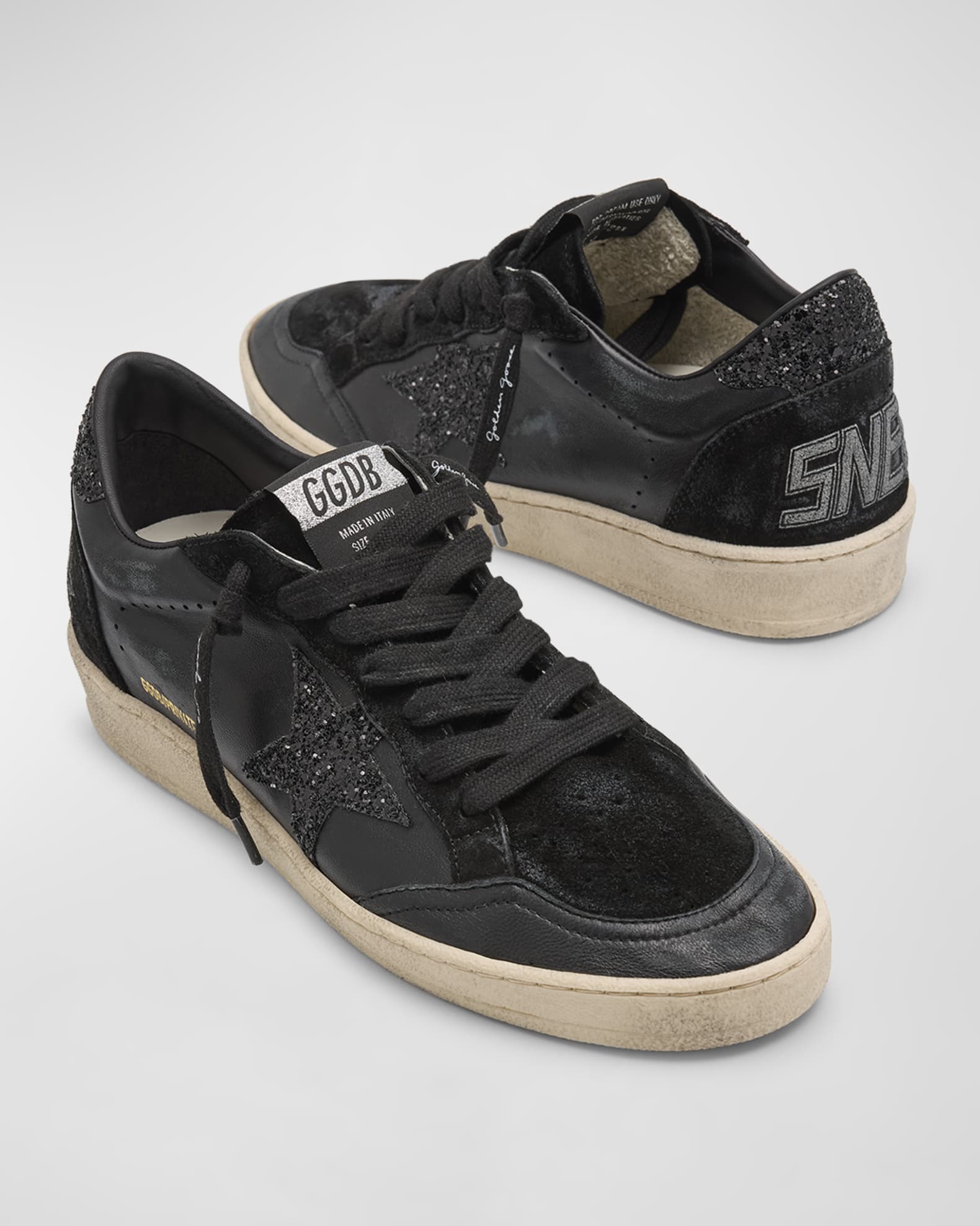 Golden Goose Ball Star Glitter Leather Low-Top Sneakers