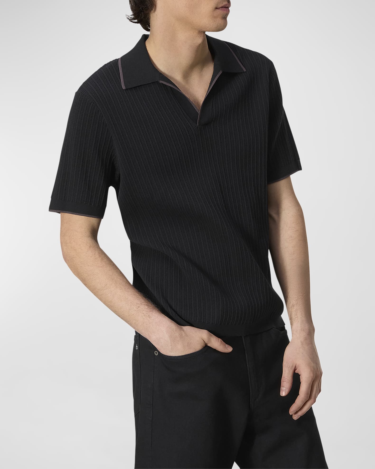And The Why Full Size Johnny Collar Long Sleeve Ribbed Bodysuit