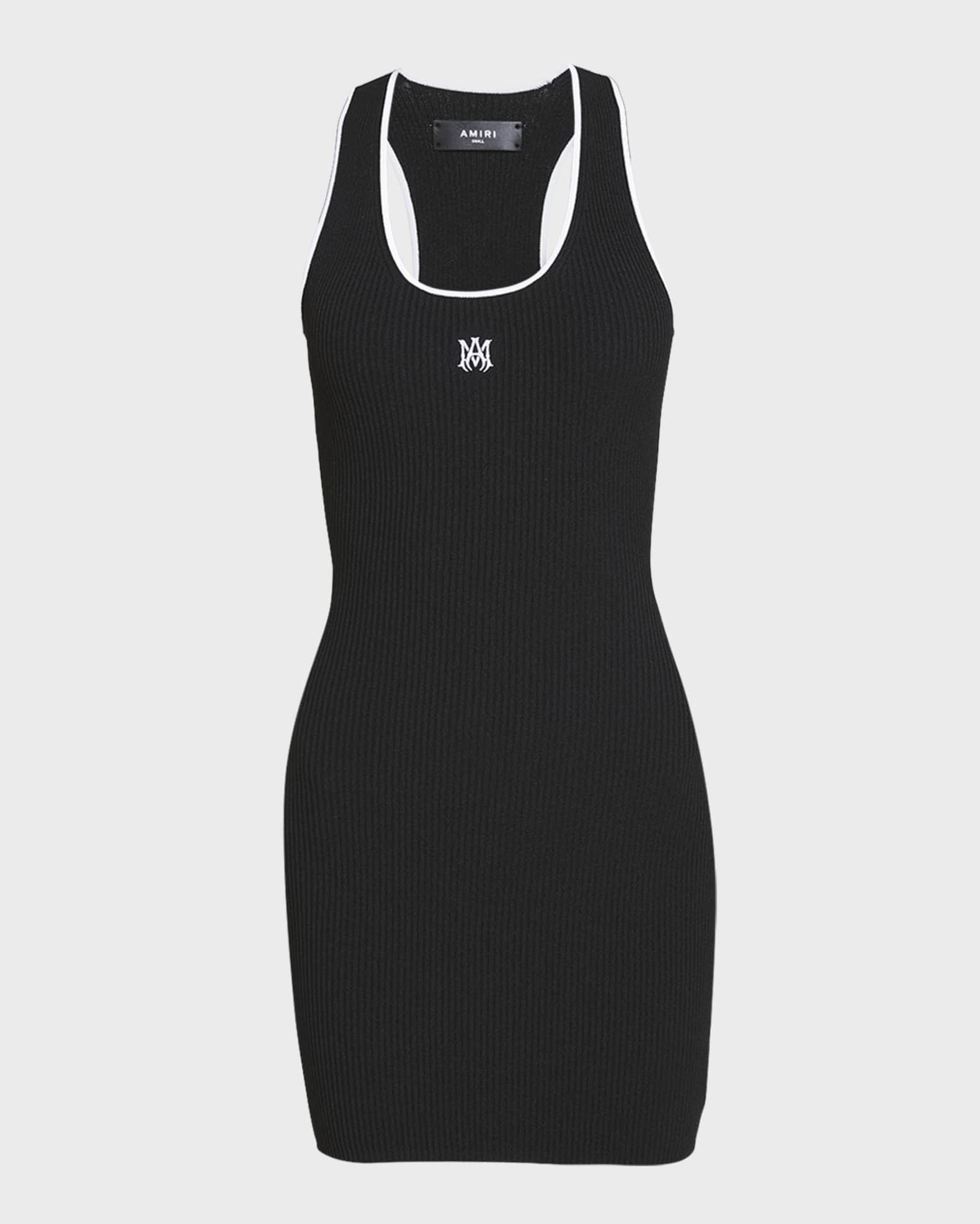 MA Embroidered Ribbed Racerback Mini Dress 0