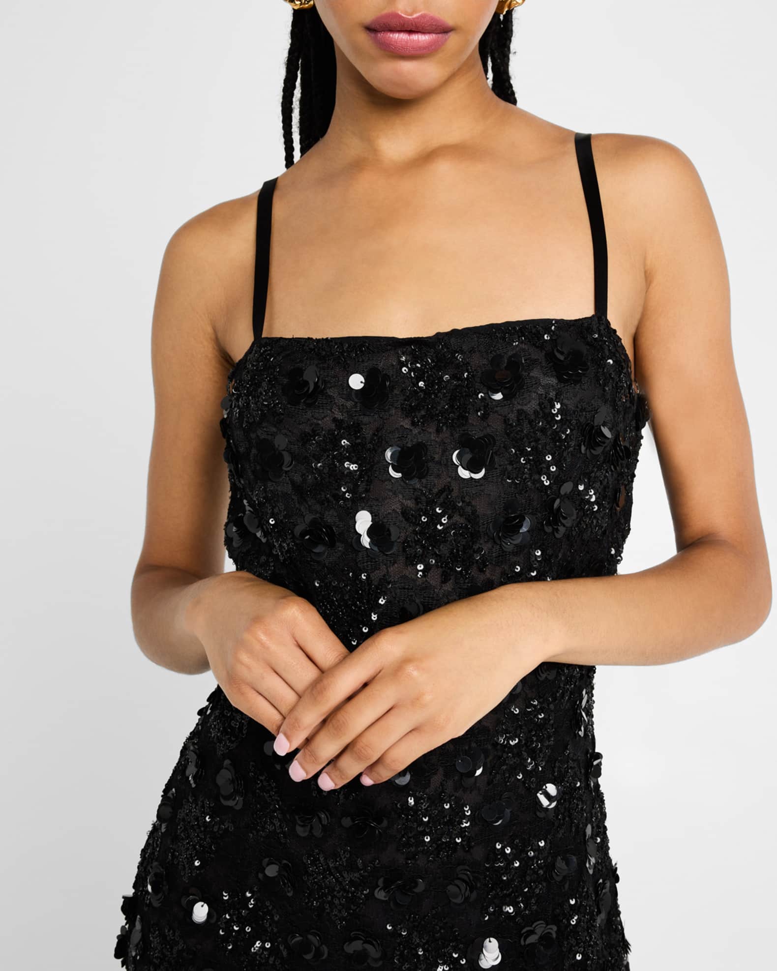 Dolce&Gabbana Pizzo Sequined Sleeveless Mini Dress | Neiman