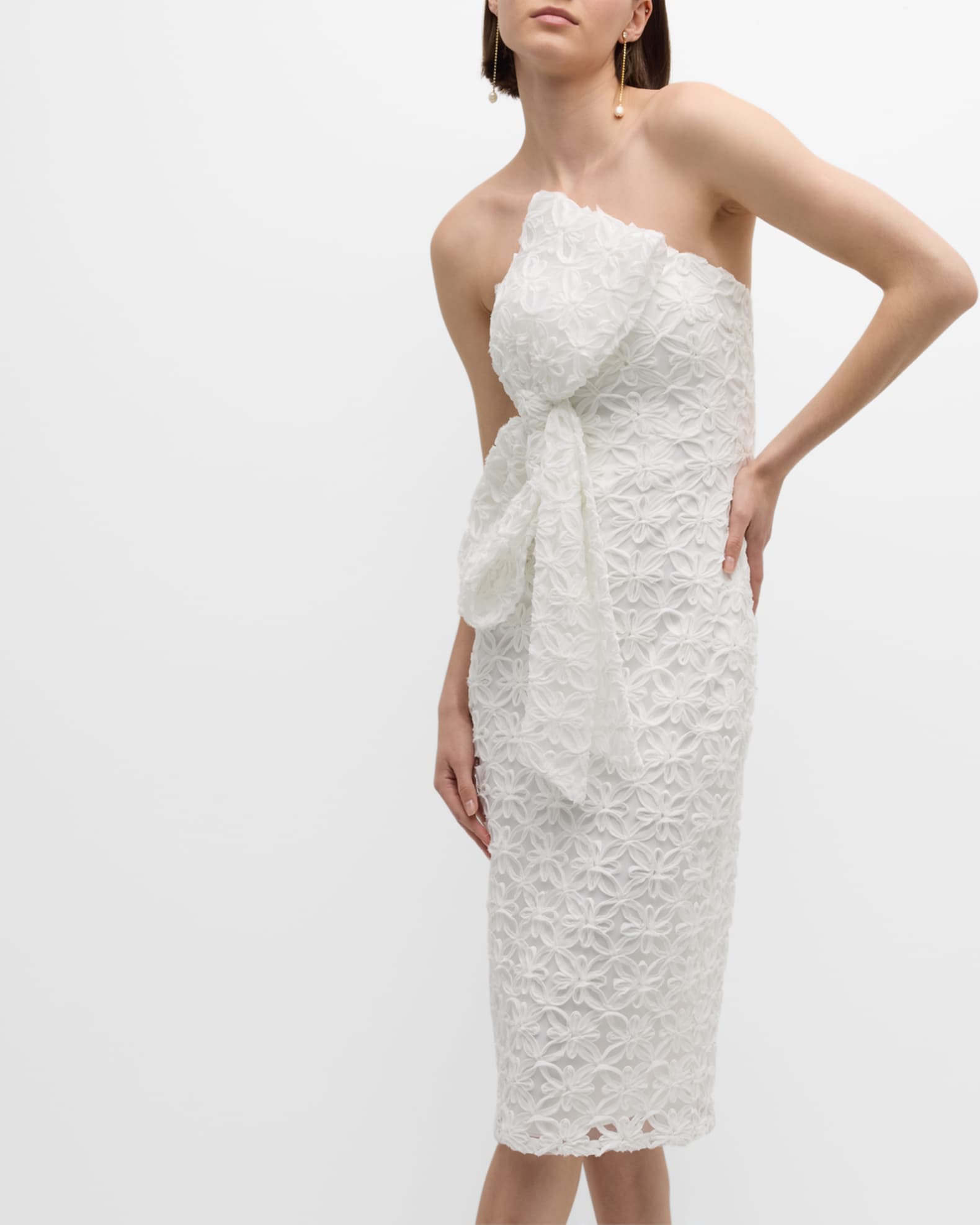 Bow front midi dress clearance