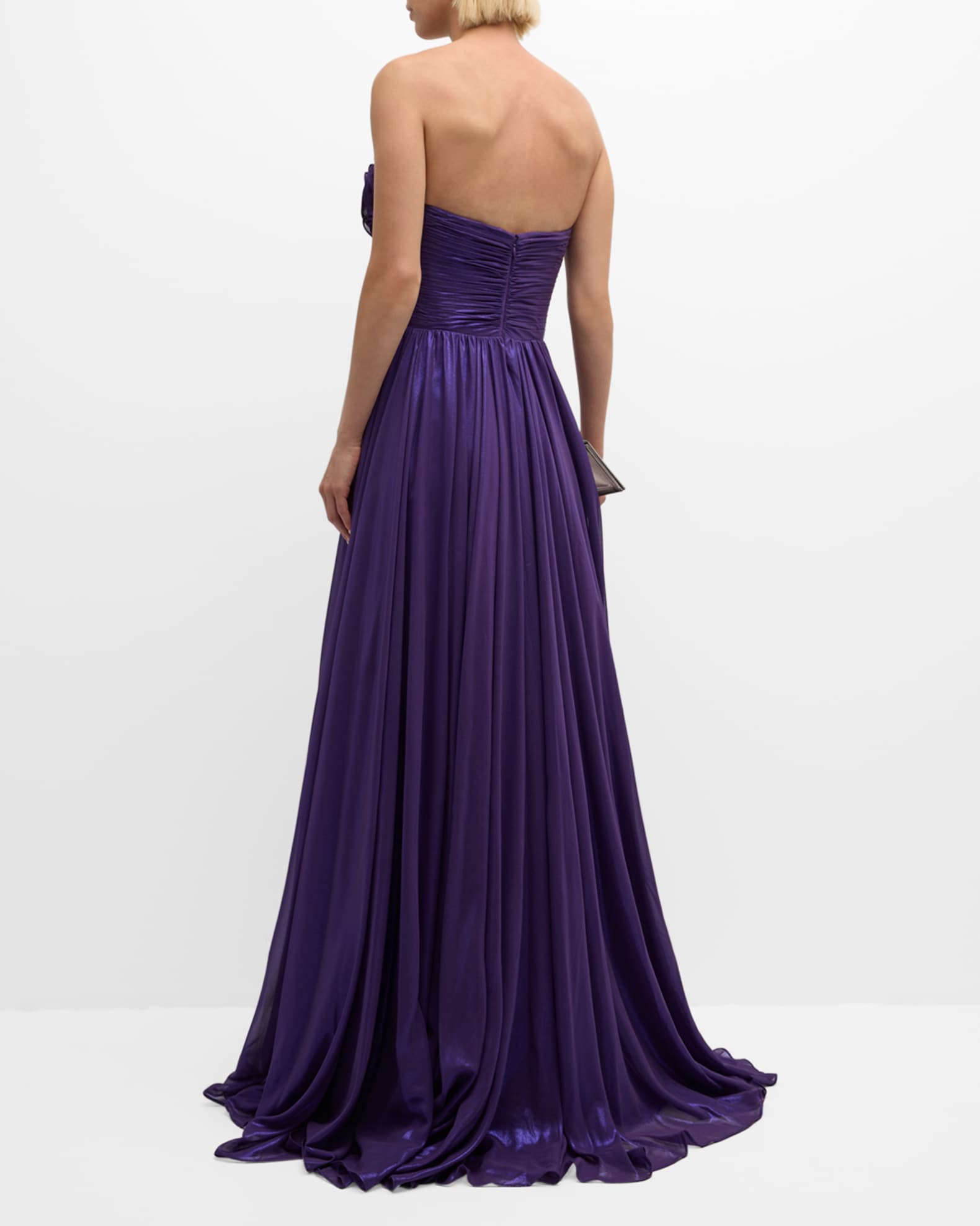 Jovani Strapless Flower Embellished Gown Neiman Marcus