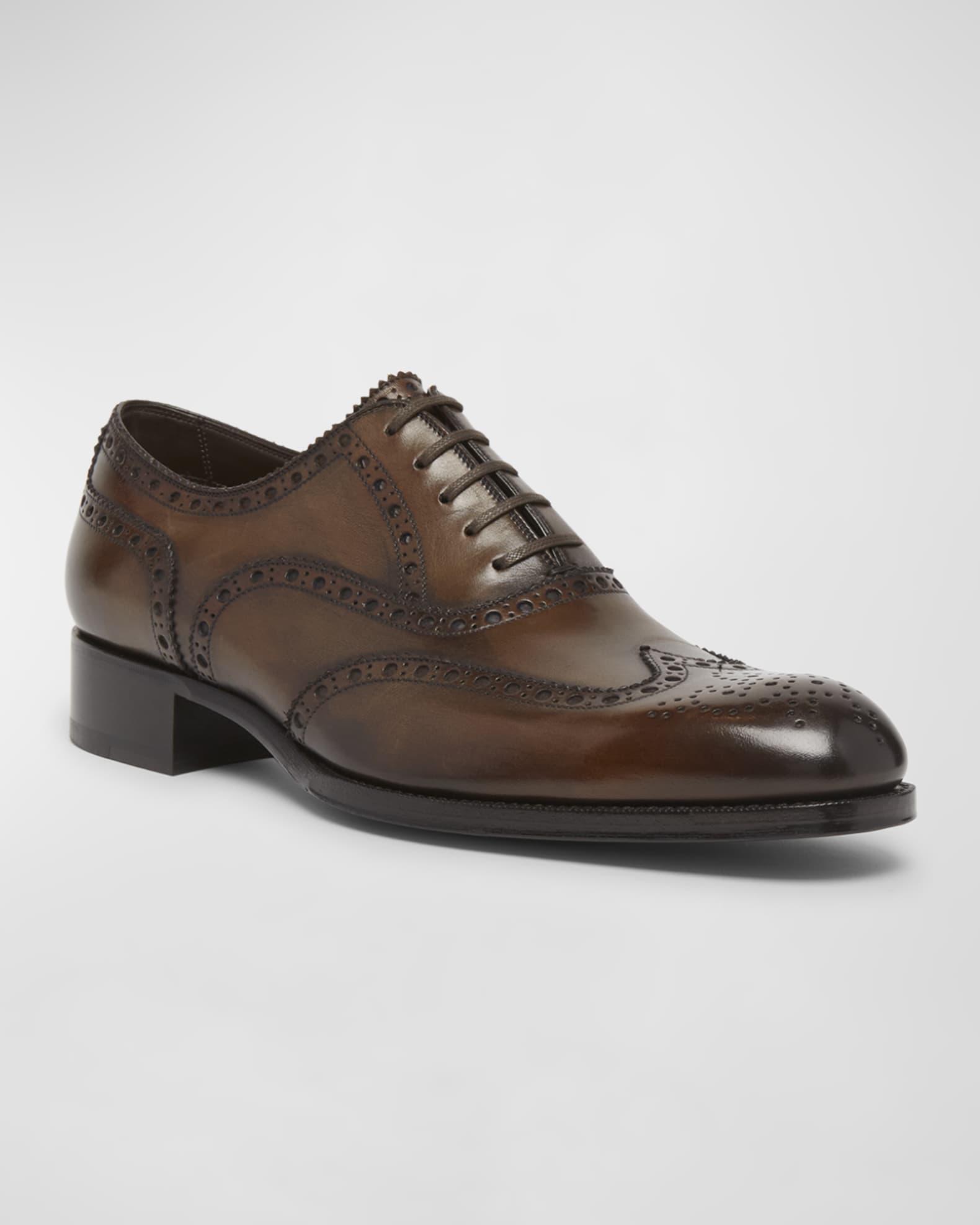 TOM FORD Men s Edgar Leather Wingtip Brogue Derby Shoes Neiman Marcus