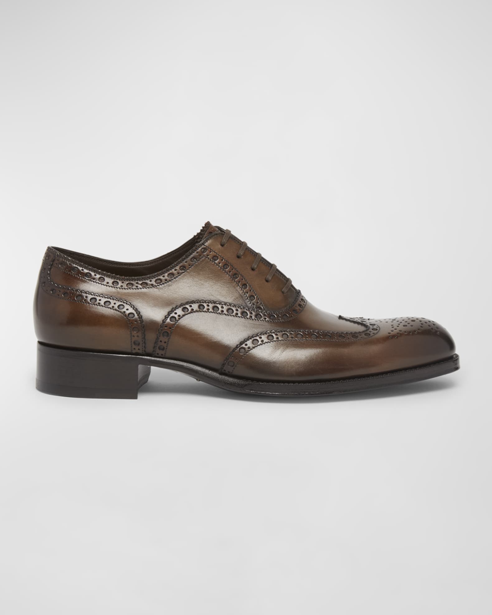 Men's Edgar Leather Wingtip Brogue Derby Shoes 0