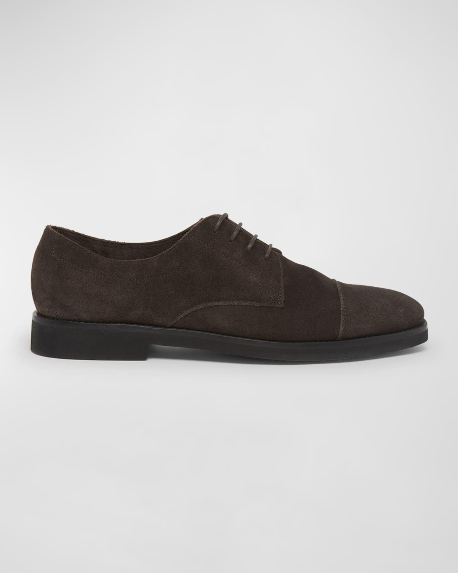 Men's Suede Rubber-Sole Derby Shoes 0