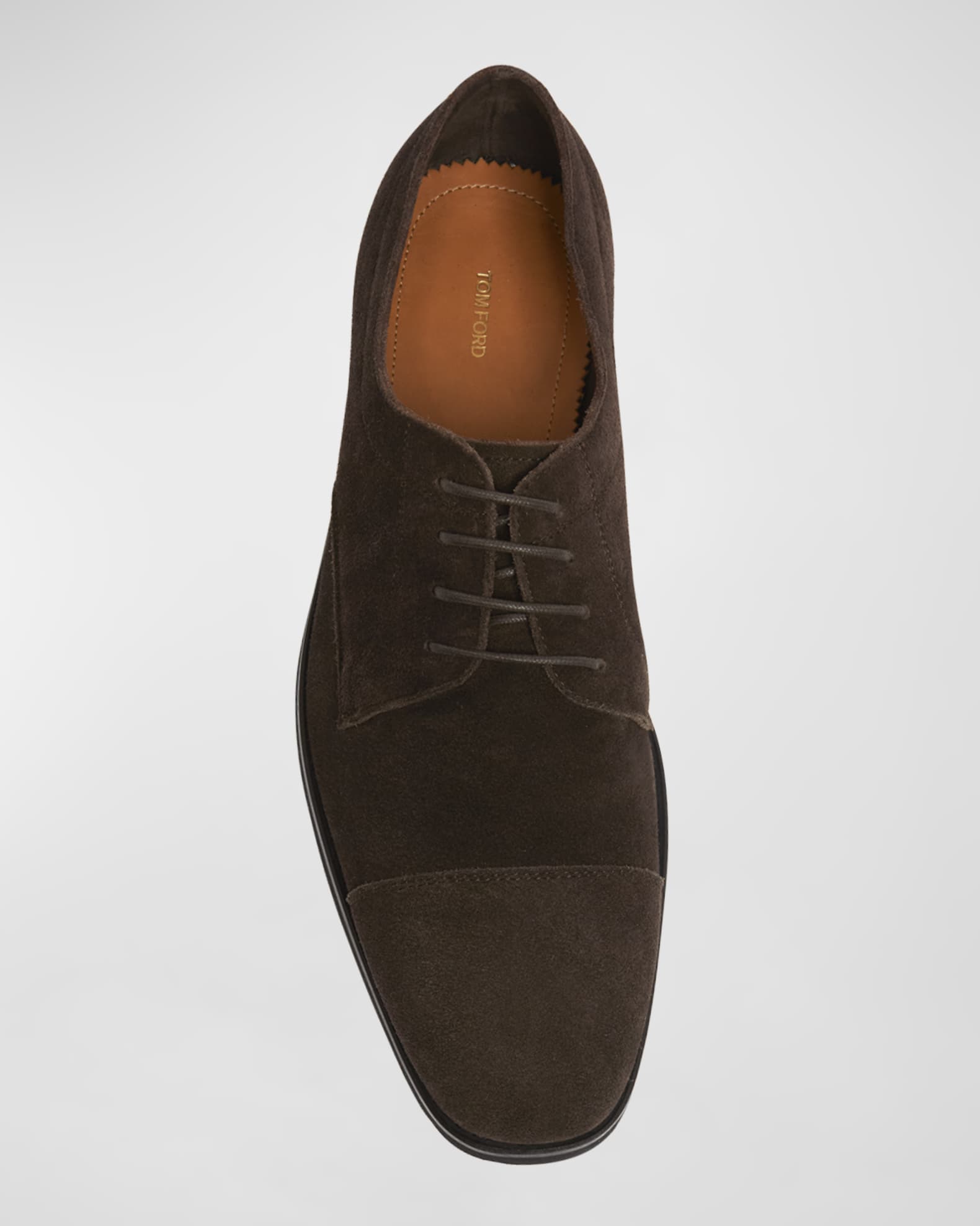 Tom Ford Men s Suede Rubber Sole Derby Shoes Brown