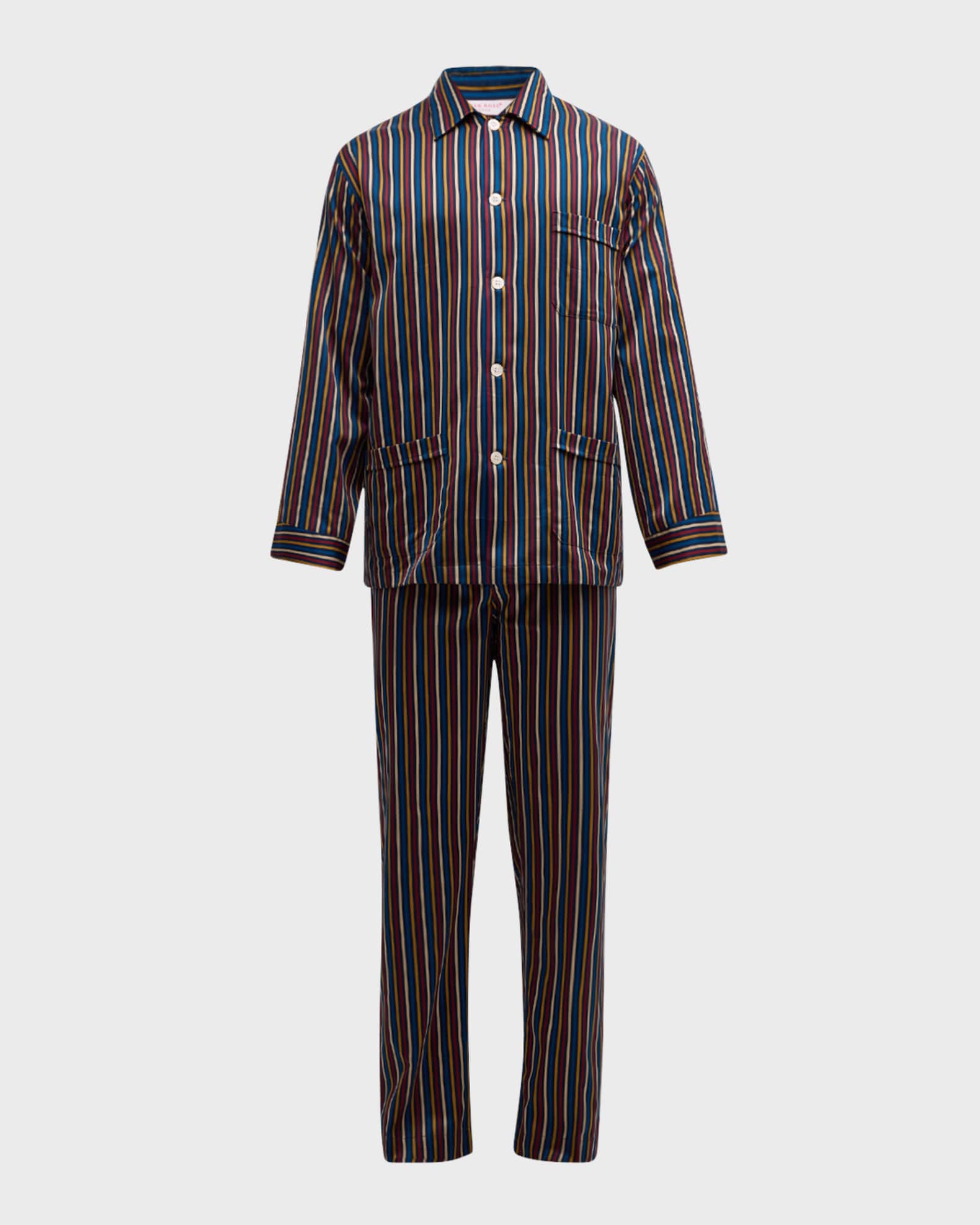 Men's Wellington Striped Cotton Pajama Set 0