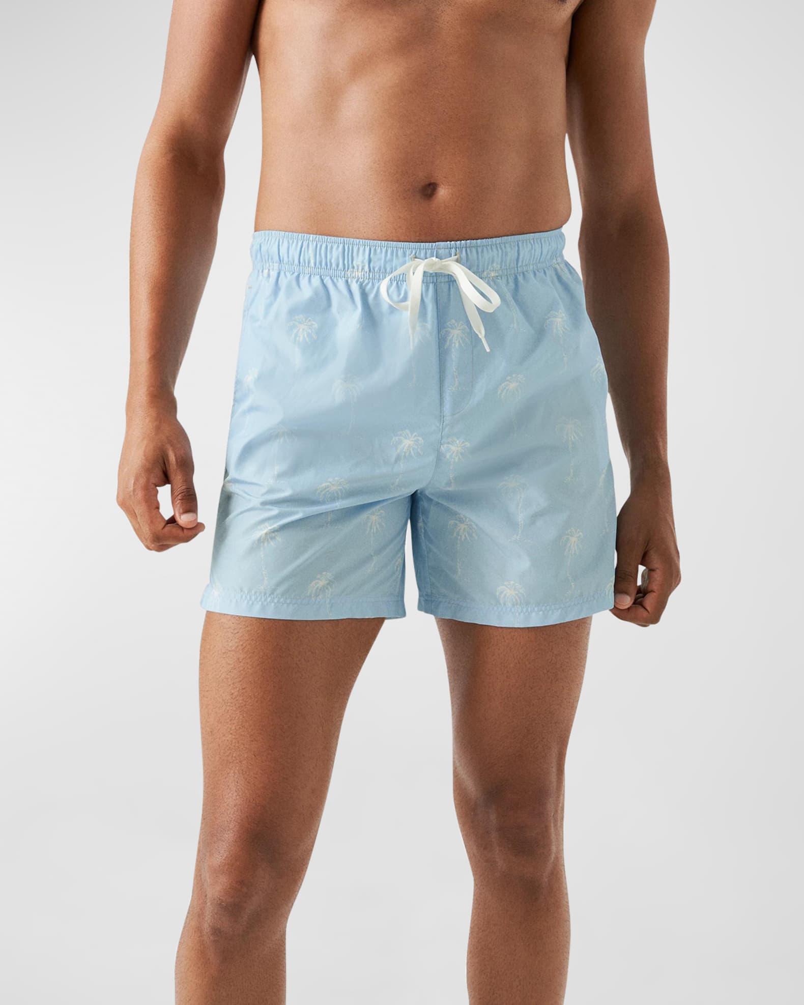 Krissy King Men's Palm Dreams Trees Print Swim Trunks Medium