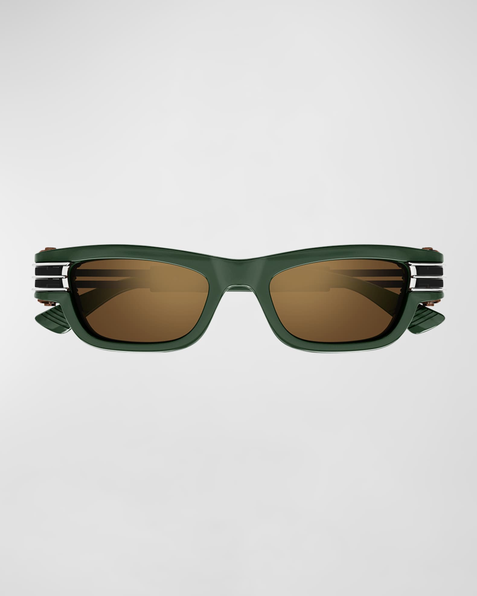Bottega Veneta Bolt Hinge Plastic Rectangle Sunglasses