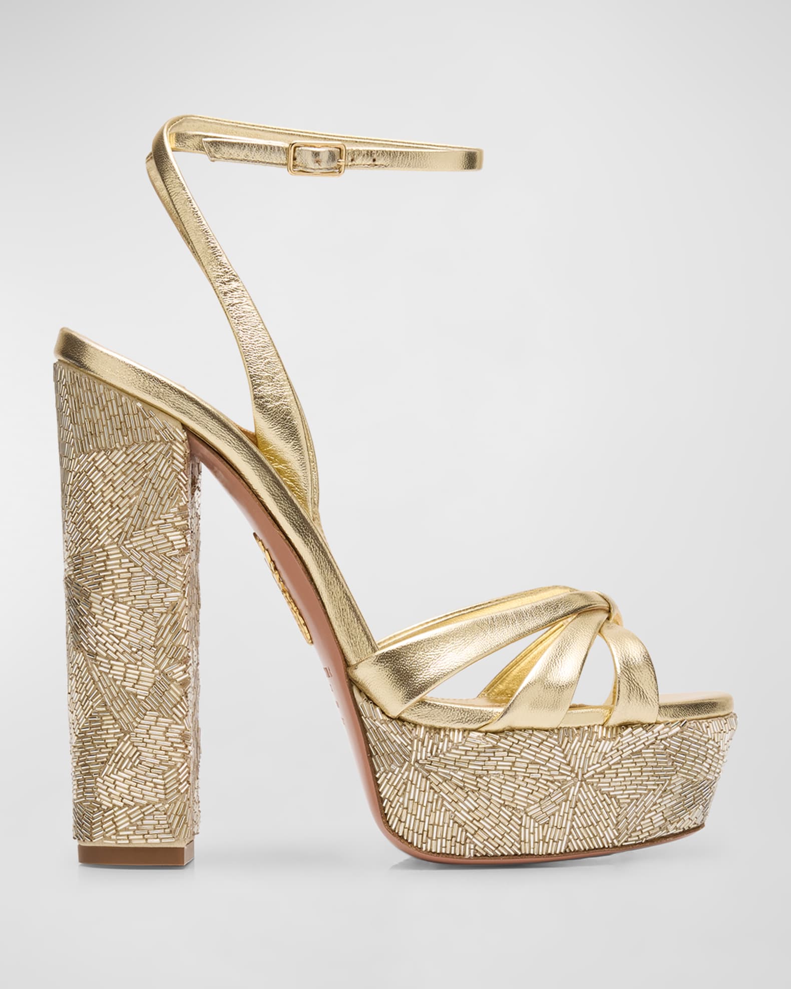 Aquazzura gold sandals best sale