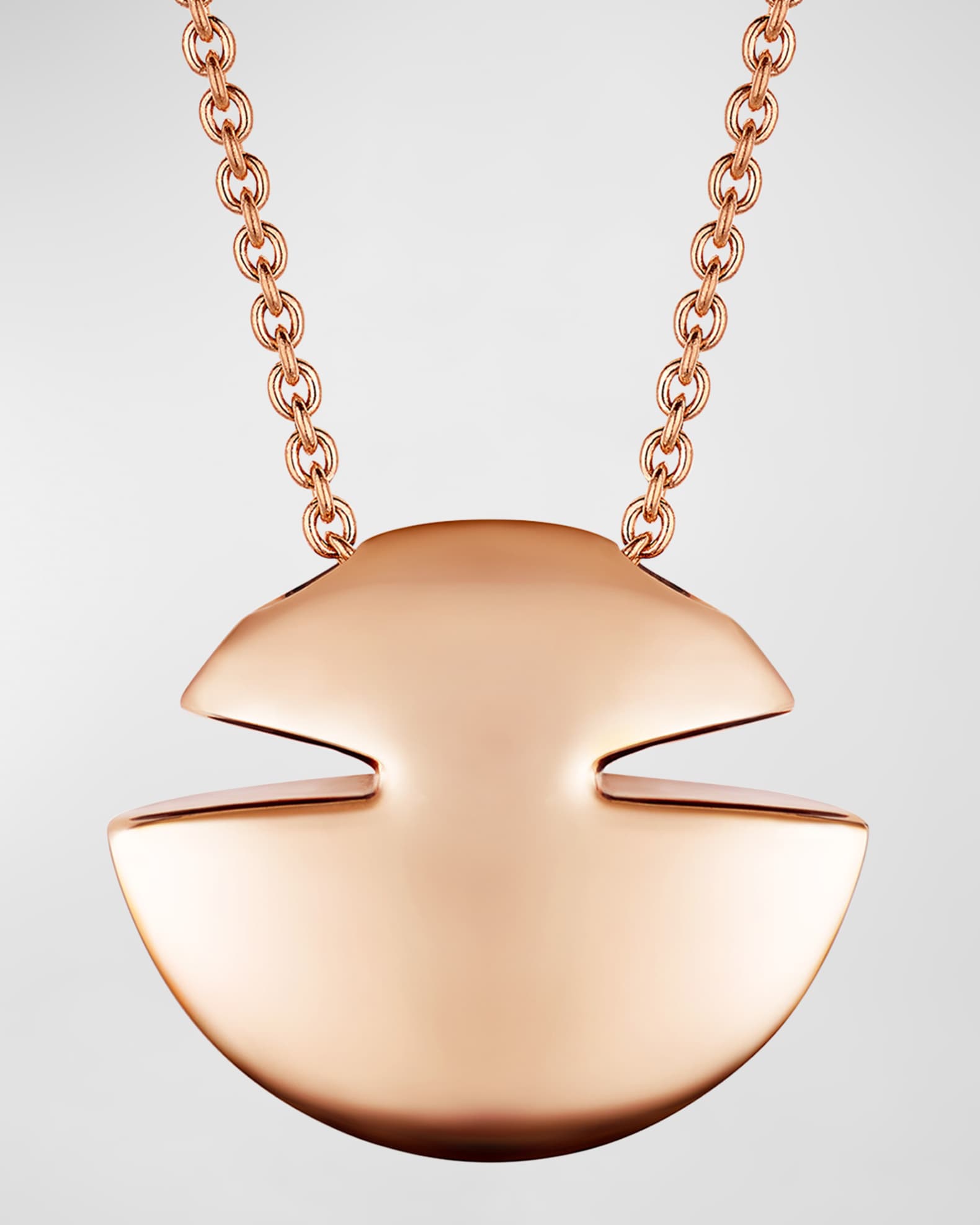 18K Rose Gold Cabochon Pendant Necklace 0