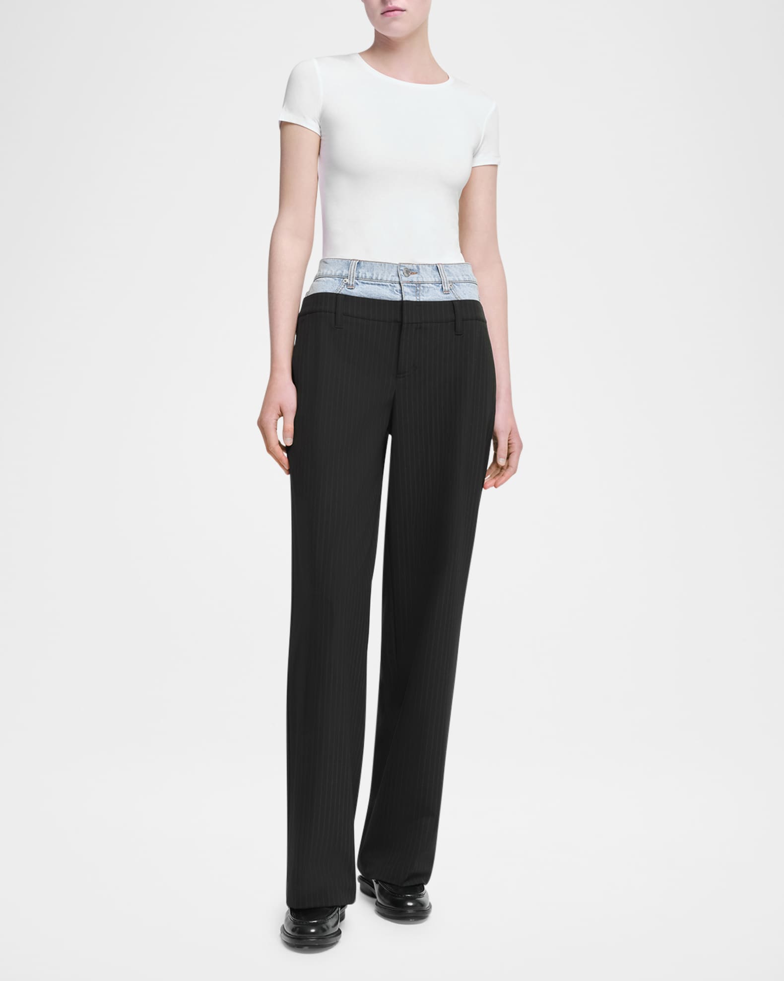 Ophelia Double Waistband Straight-Leg Combo Pants 1
