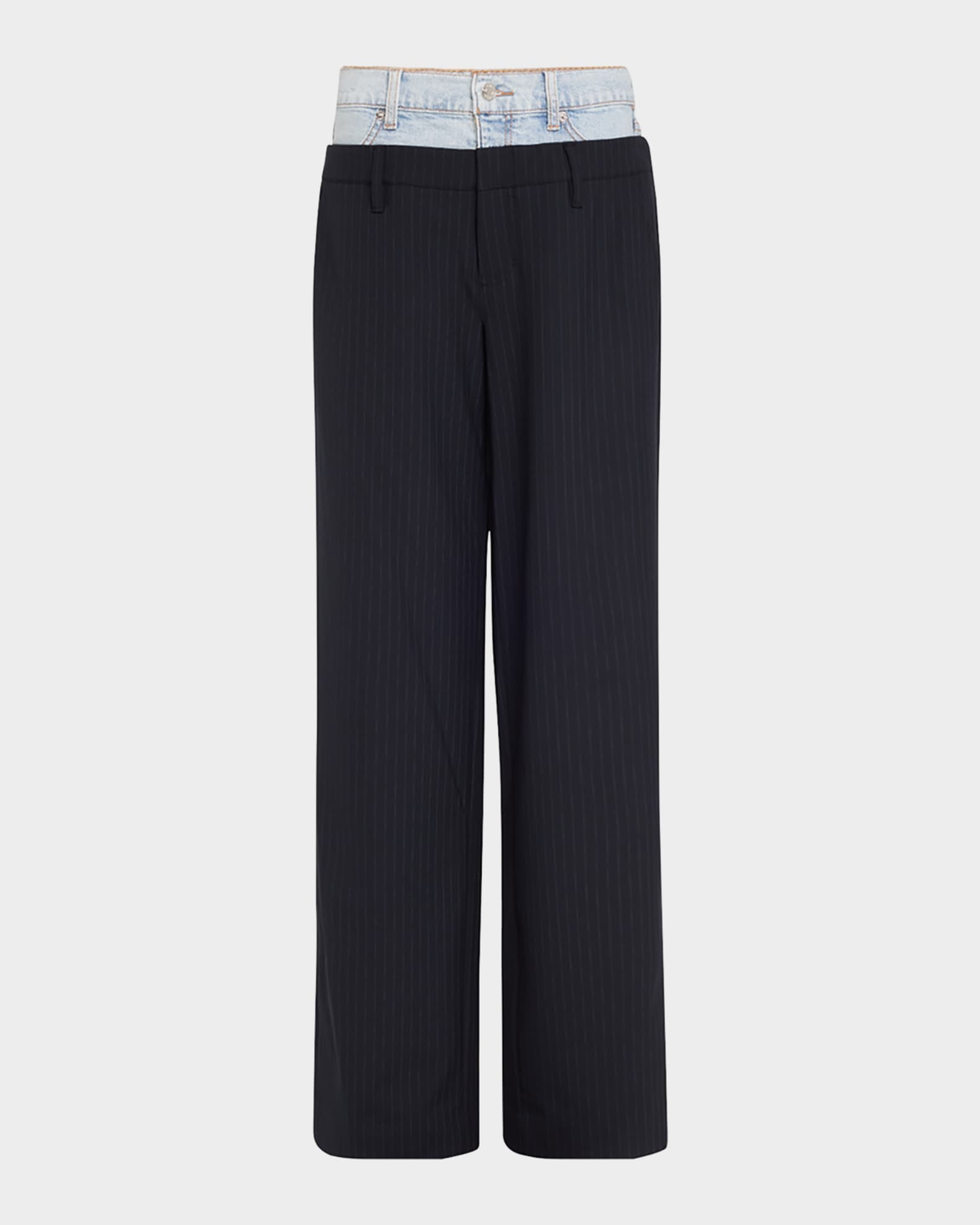 Ophelia Double Waistband Straight-Leg Combo Pants 0