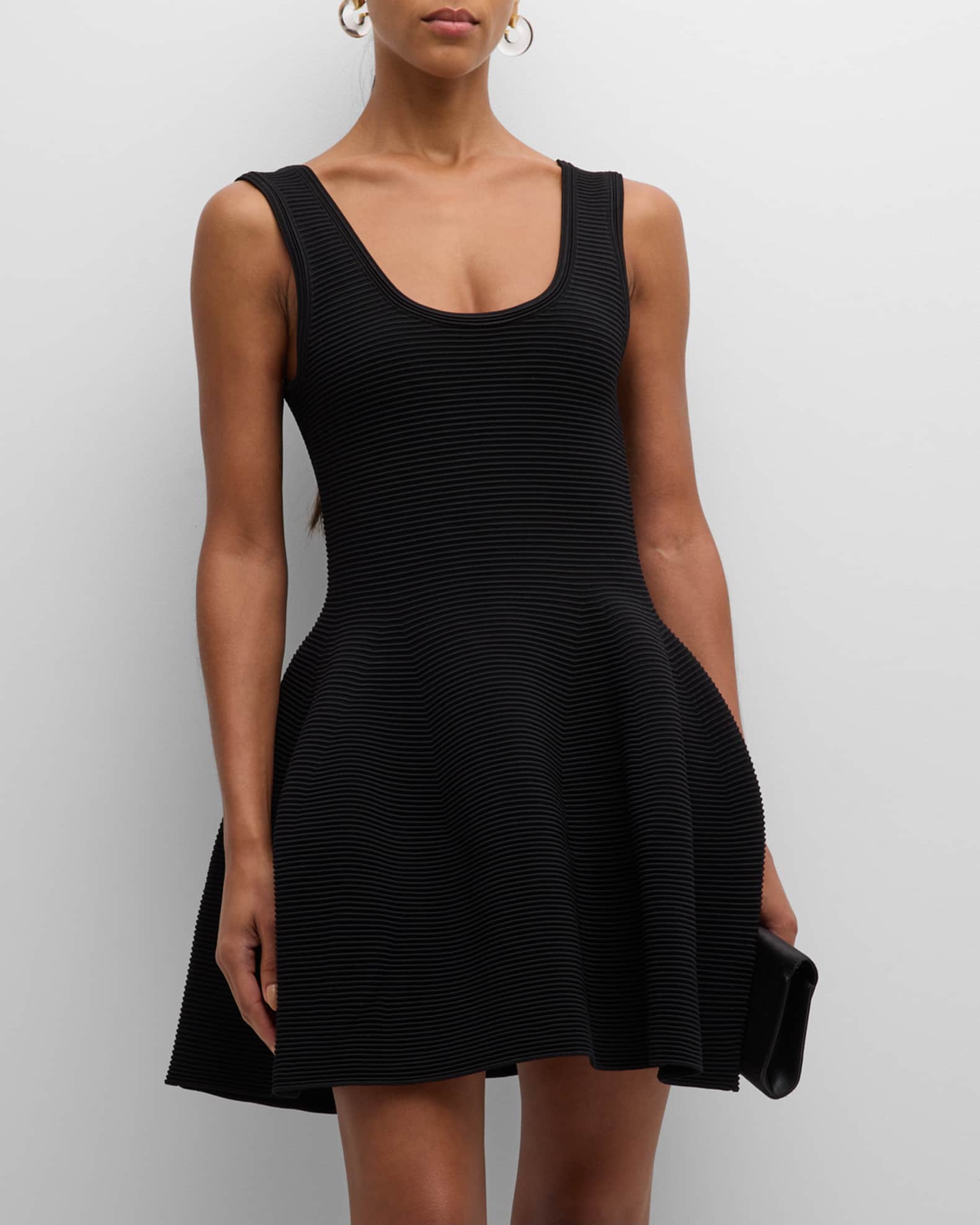 SIMKHAI Larina Scoop Neck Sleeveless Fit Flare Mini Dress Neiman Marcus