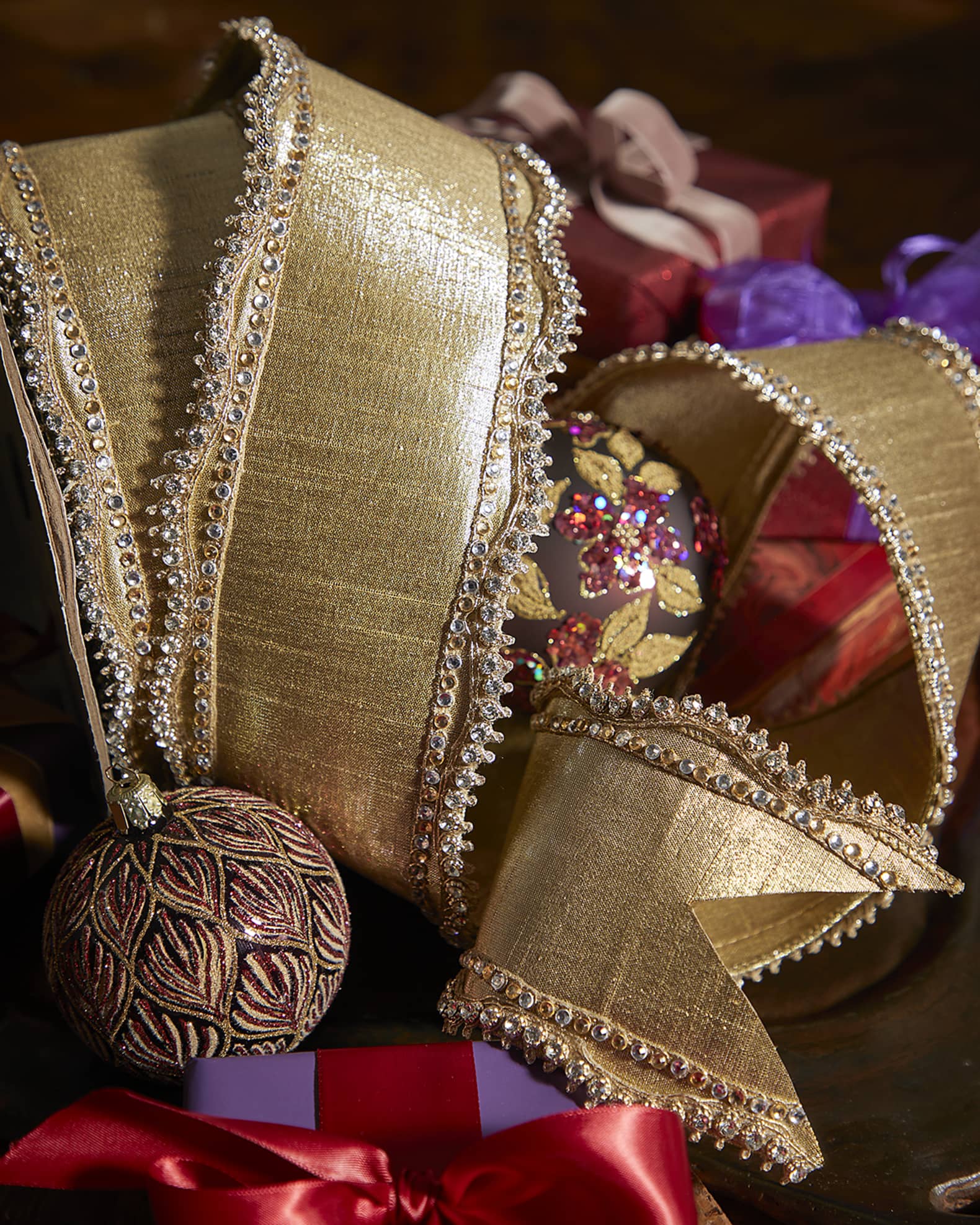 Metallic Dupion Ribbon,  4" x 10 Yards 0