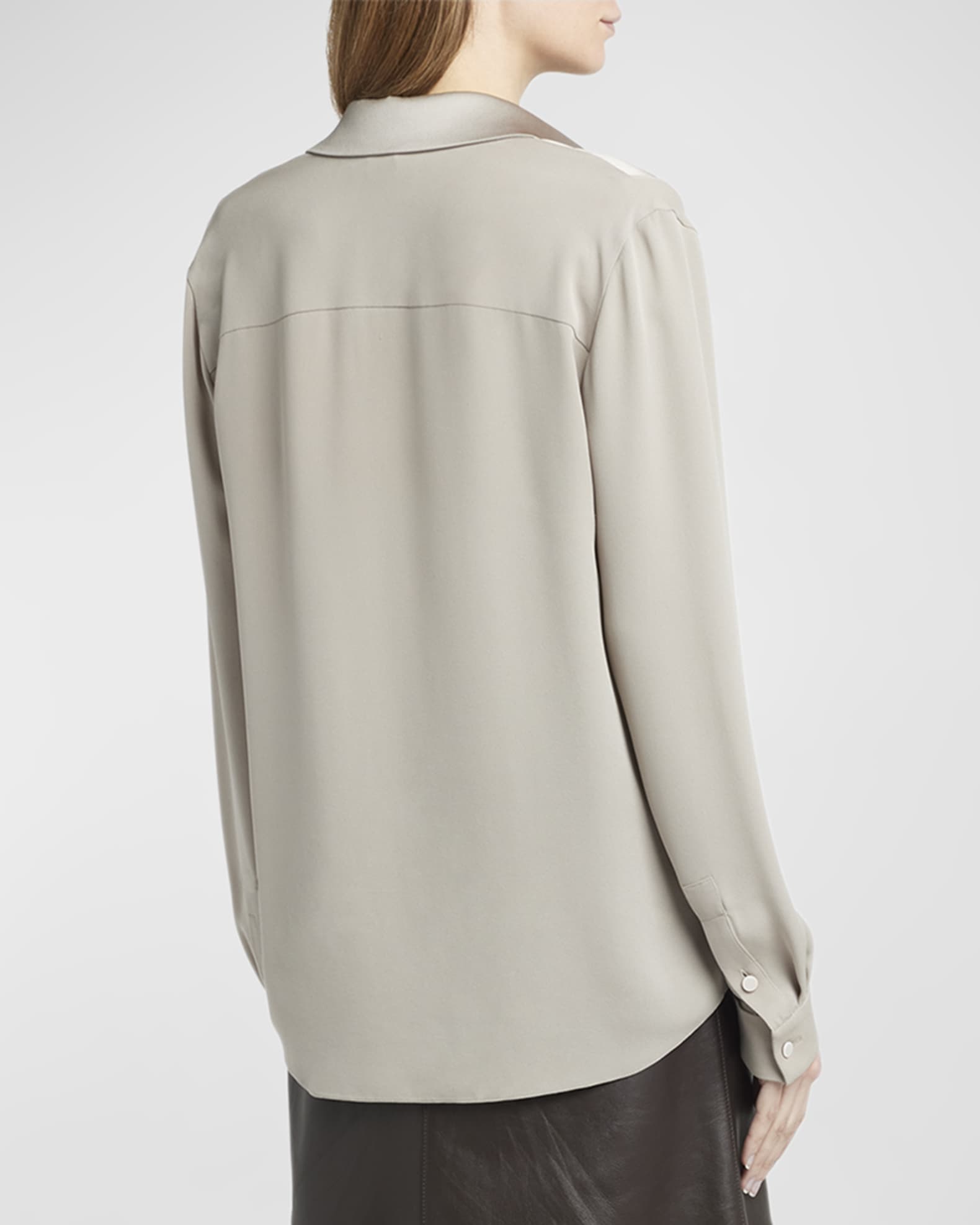 GIORGIO ARMANI シルク ブラウス Giorgio Armani Silk Georgette Wrap Blouse | Neiman Marcus