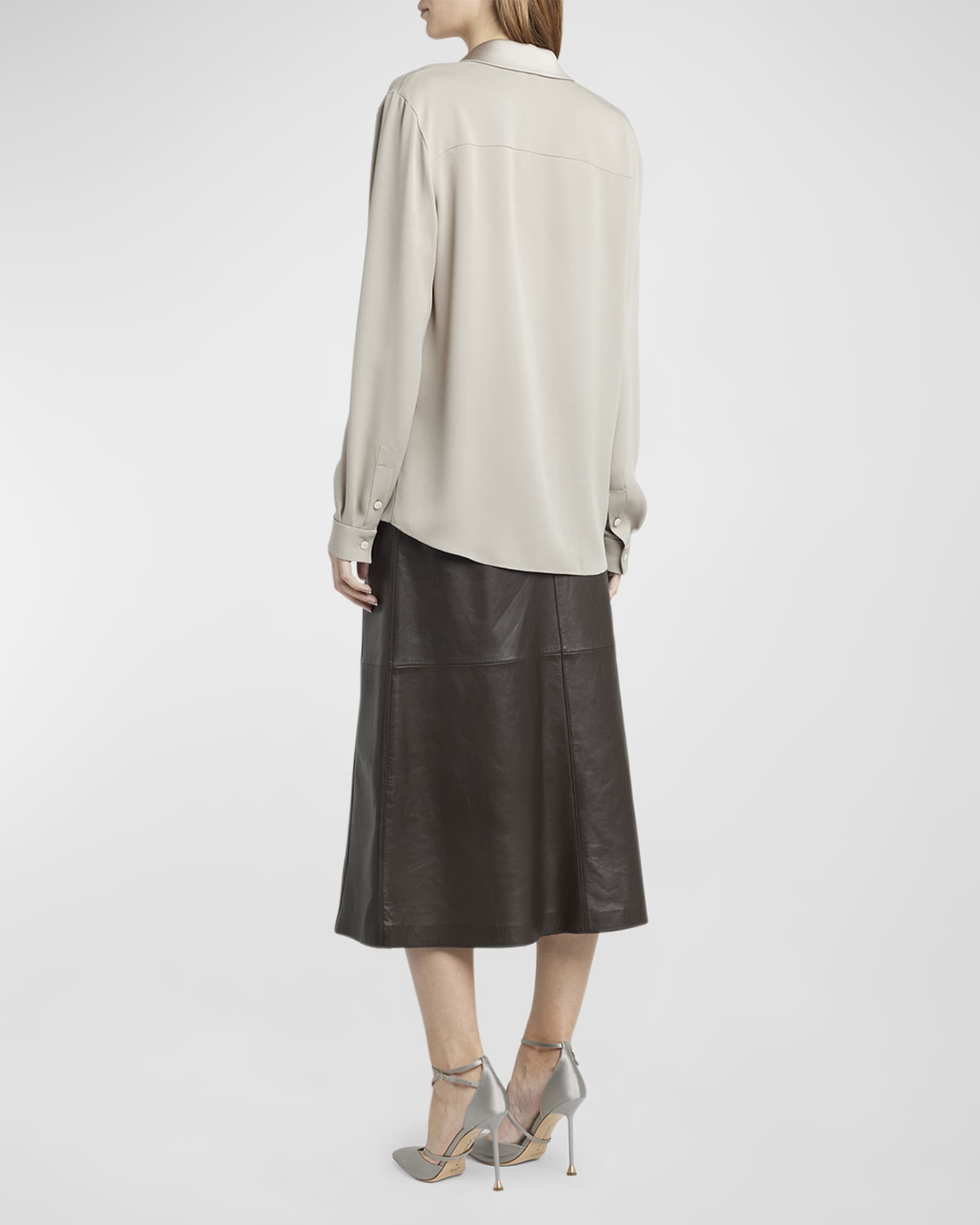 Giorgio Armani Silk Georgette Wrap Blouse | Neiman Marcus