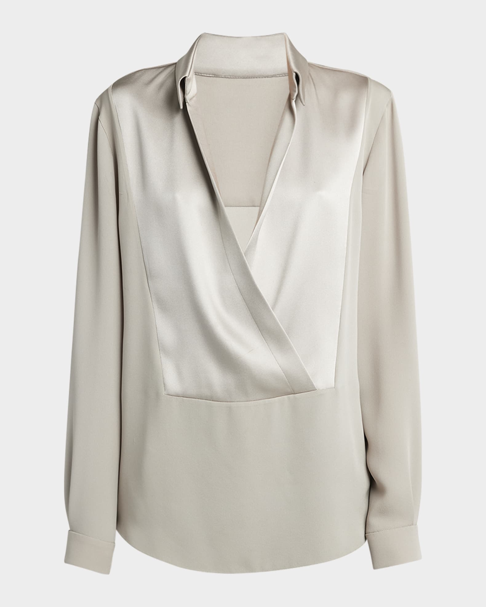 Wrap blouse silk discount