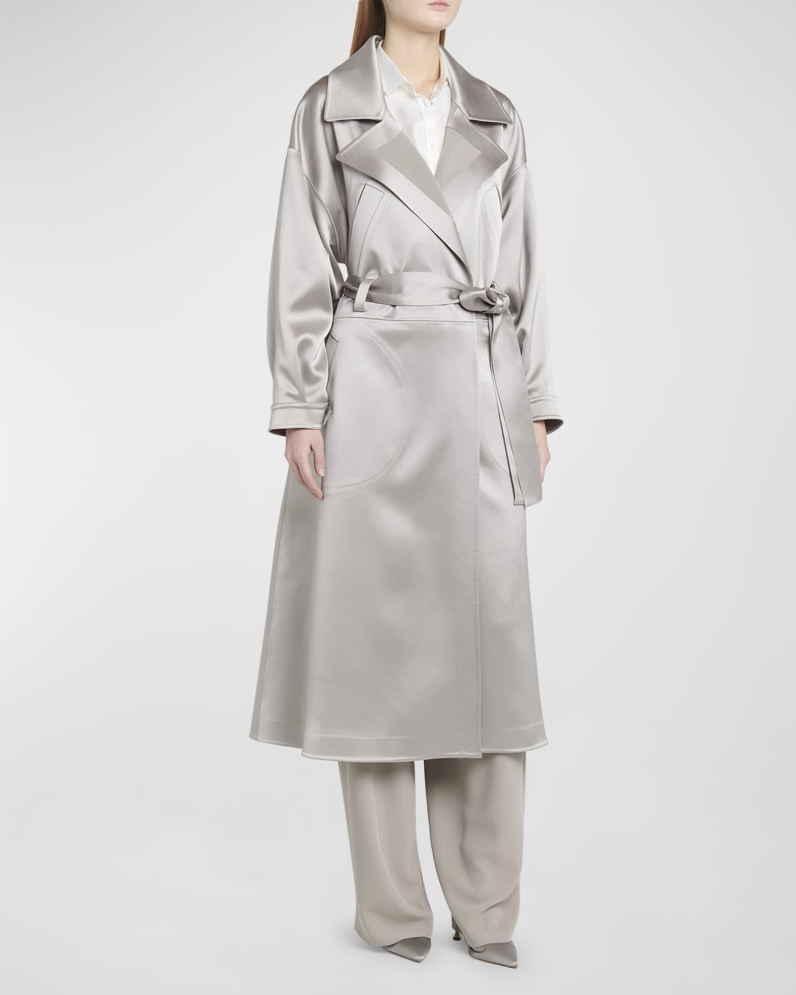 Shiny trench coat on sale