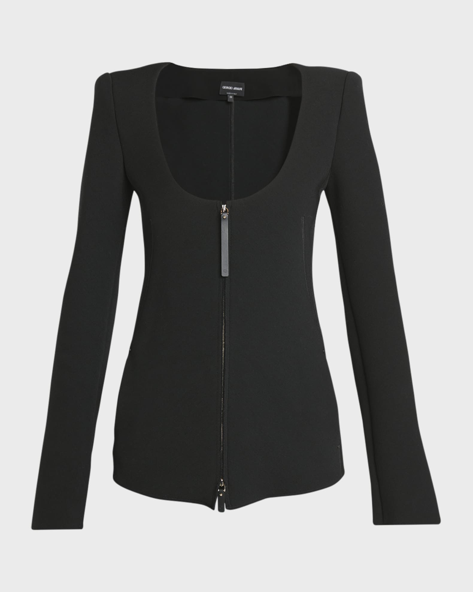 Giorgio Armani Double-Jersey Virgin Wool Zip Jacket | Neiman